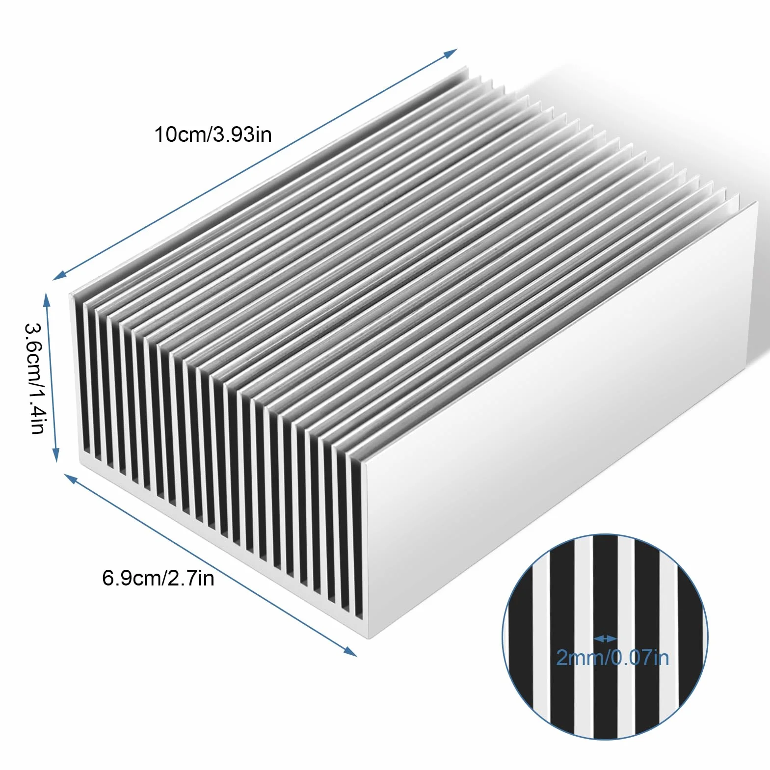 Dissipatore di Calore in Alluminio, Dissipatore di Calore, Chip di Raffreddamento per Ridurre Il Rischio di Guasti Hardware Dovuti a Surriscaldamento, Adatto per Computer, Circuito Integrato