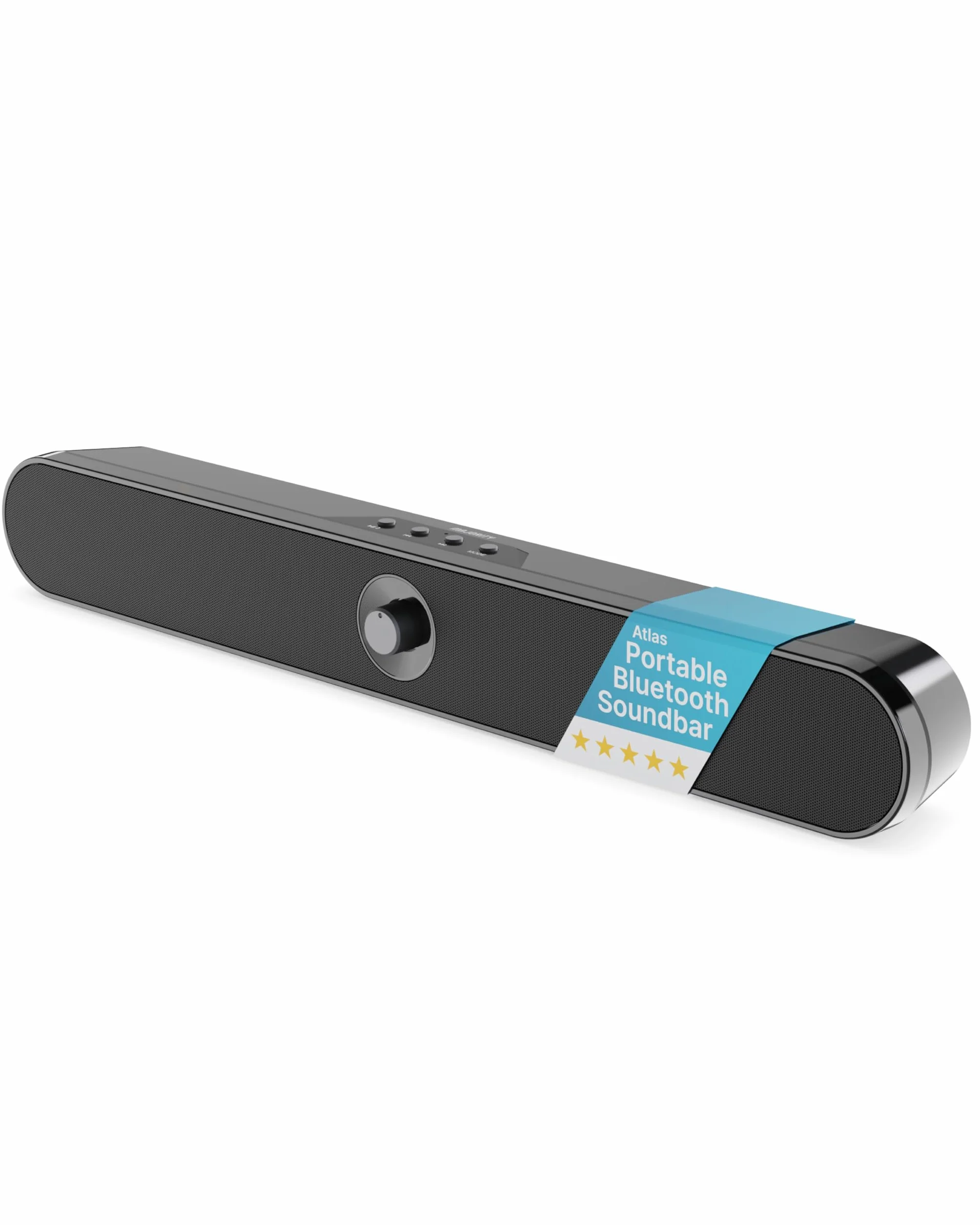 Majority Atlas Soundbar PC Portatile e Ricaricabile 20W Bluetooth AUX SD USB per Laptop TV