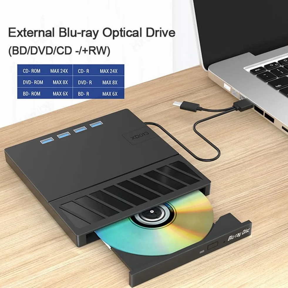 USB 3.0 Tipo C moltiplicazione esterno Blu-Ray Unità ottica CD/DVD/BD -/+RW Player Burner Writer Reader per PC portatile