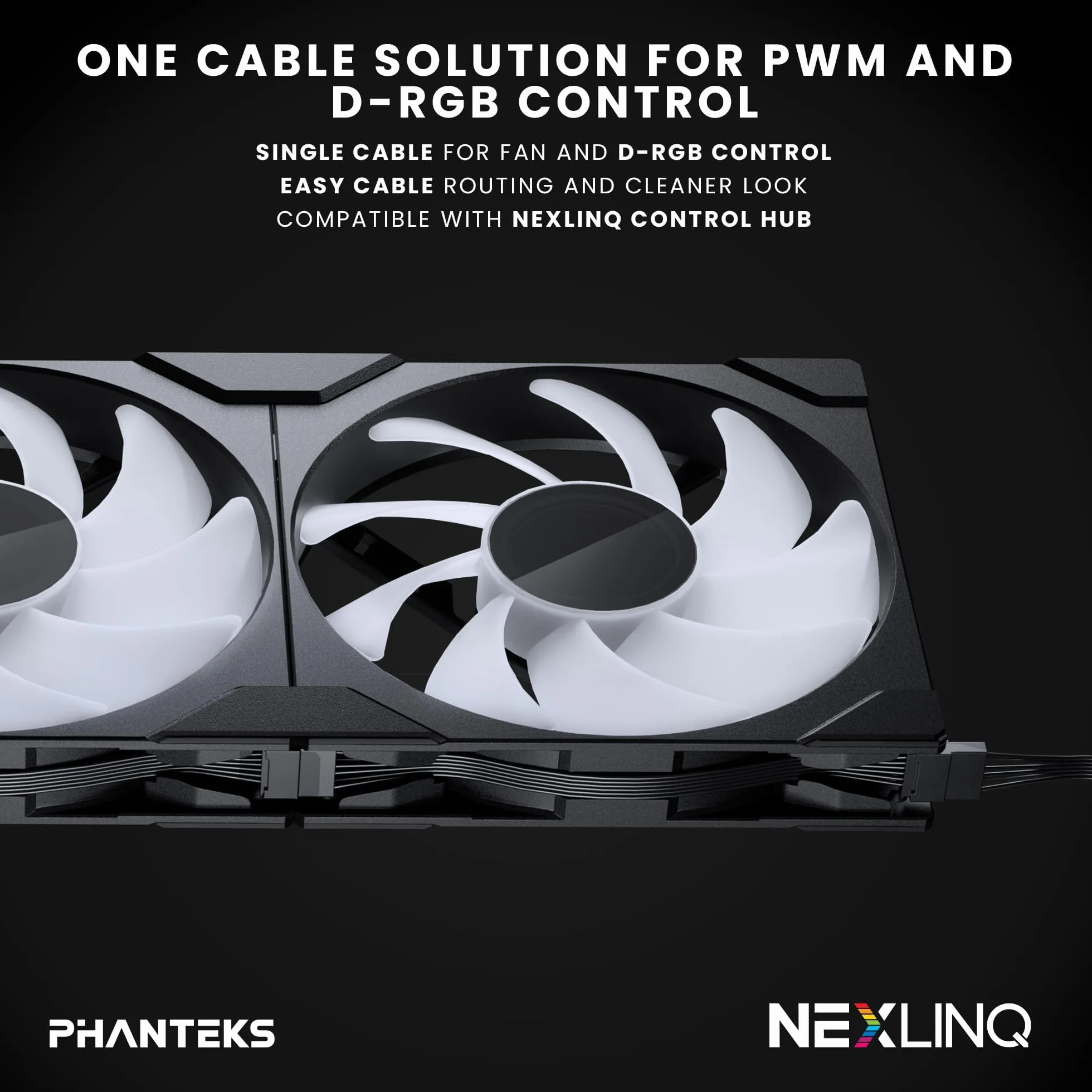 Phanteks M25-140 Gen2, 3er Pack, ventola di raffreddamento ad alte prestazioni ARGB da 140 mm, telaio ventola unificato a Daisy-Chain, hub Infinity Mirror, connessione a cavo singolo, Nero