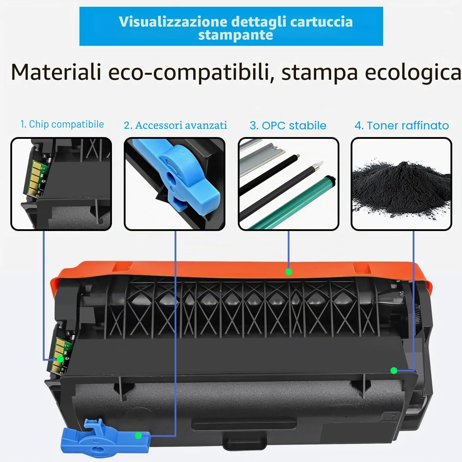 55B2000 Cartuccia Toner Rigenerata MS331 MX331 MS431 MX431 MX432 Capacità Standard 3000 Pagine Nero per LEXMARK MS331dn MX331adn MS431dn MS431dw MX431adn MX431adw MX432adwe Stampante