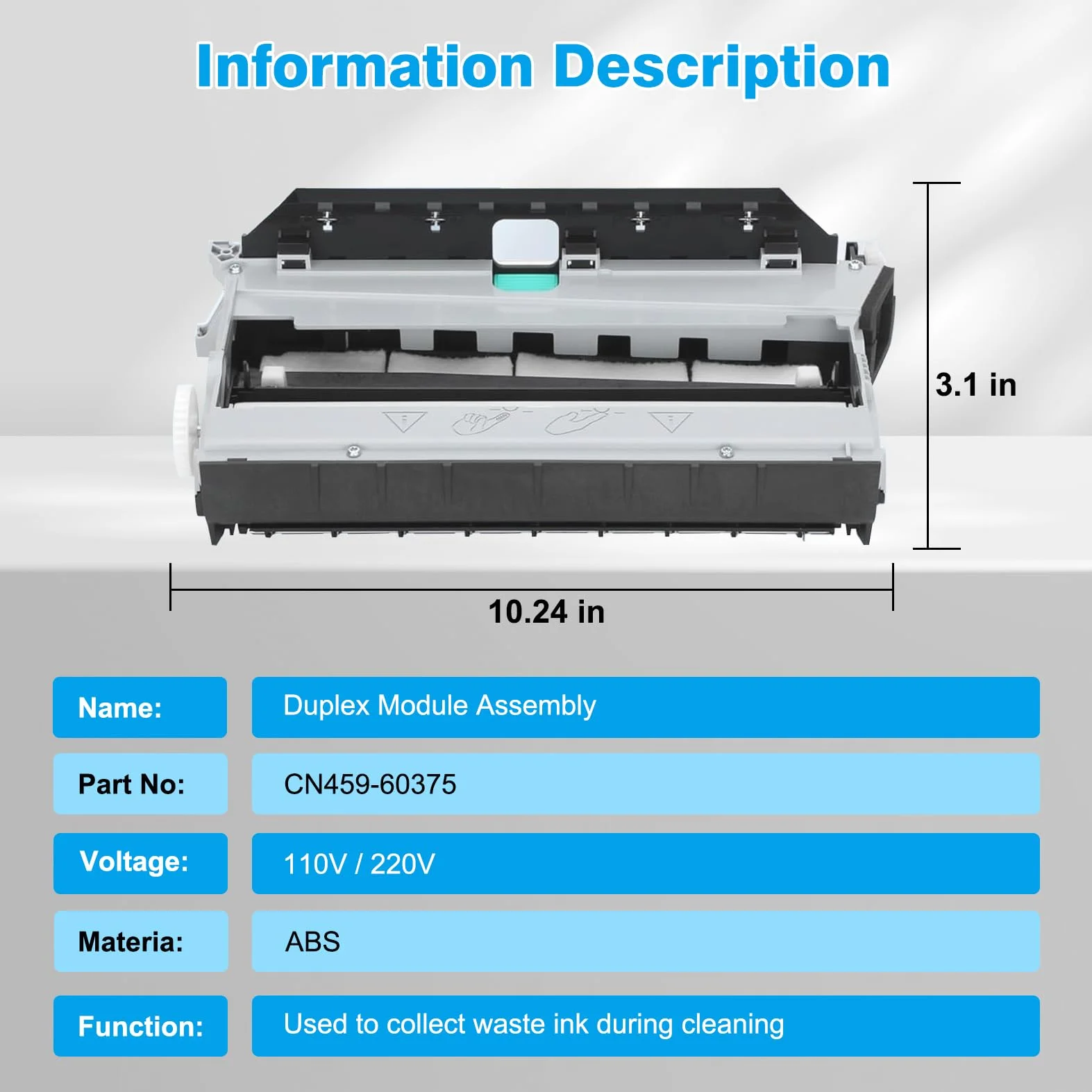 CN459-60375 Module Duplex Assembly per HP 974 975 973 Maintenance Box CN459-60375 Compatible per hp Officejet Pro x585 x451 x452 x577 x576 x552 x476 x551 x477 stampante