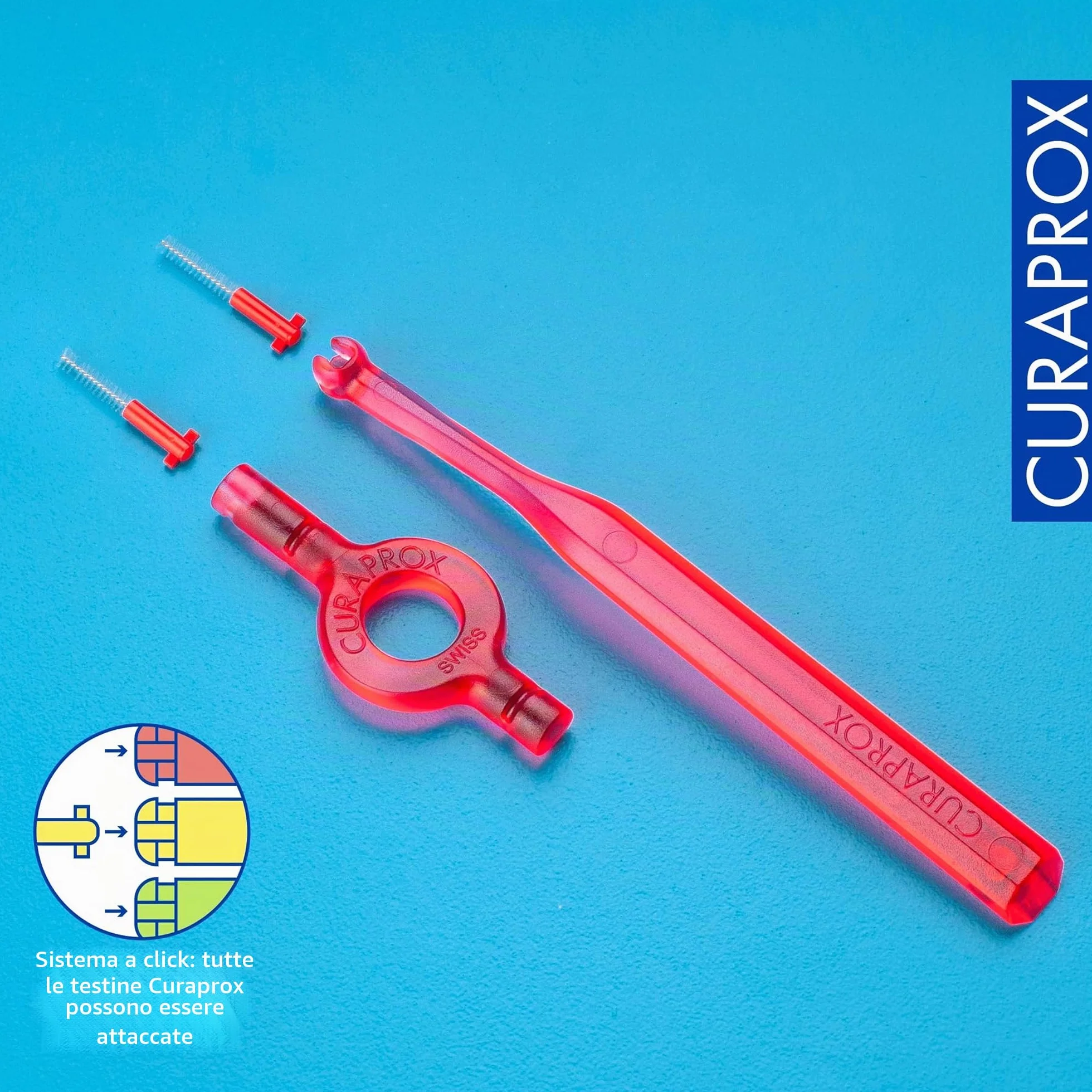 Curaprox Spazzolino interdentale Ricariche CPS 07 Prime-ISO Dimensione 1, Rosso, 8-Pack