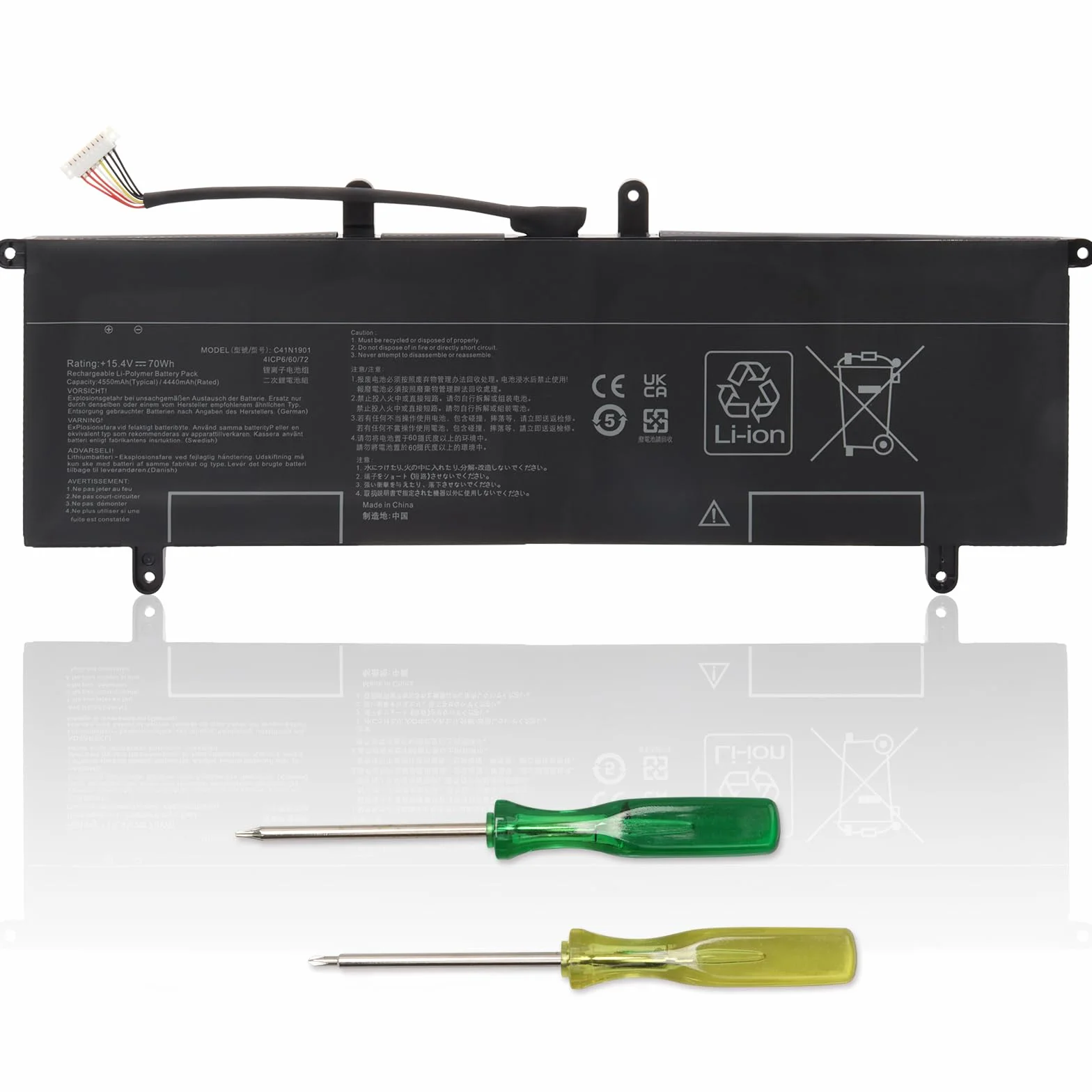 C41N1901 Laptop Batteria per Asus ZenBook Duo UX481 UX481F UX481FL UX481FA UX481FLY UX481FAY UX481FL-BM040T UX481FL-BP1505T UX4000F UX4000FL UX481FA-BM021R UX481FA-DB71T BM049T 70Wh