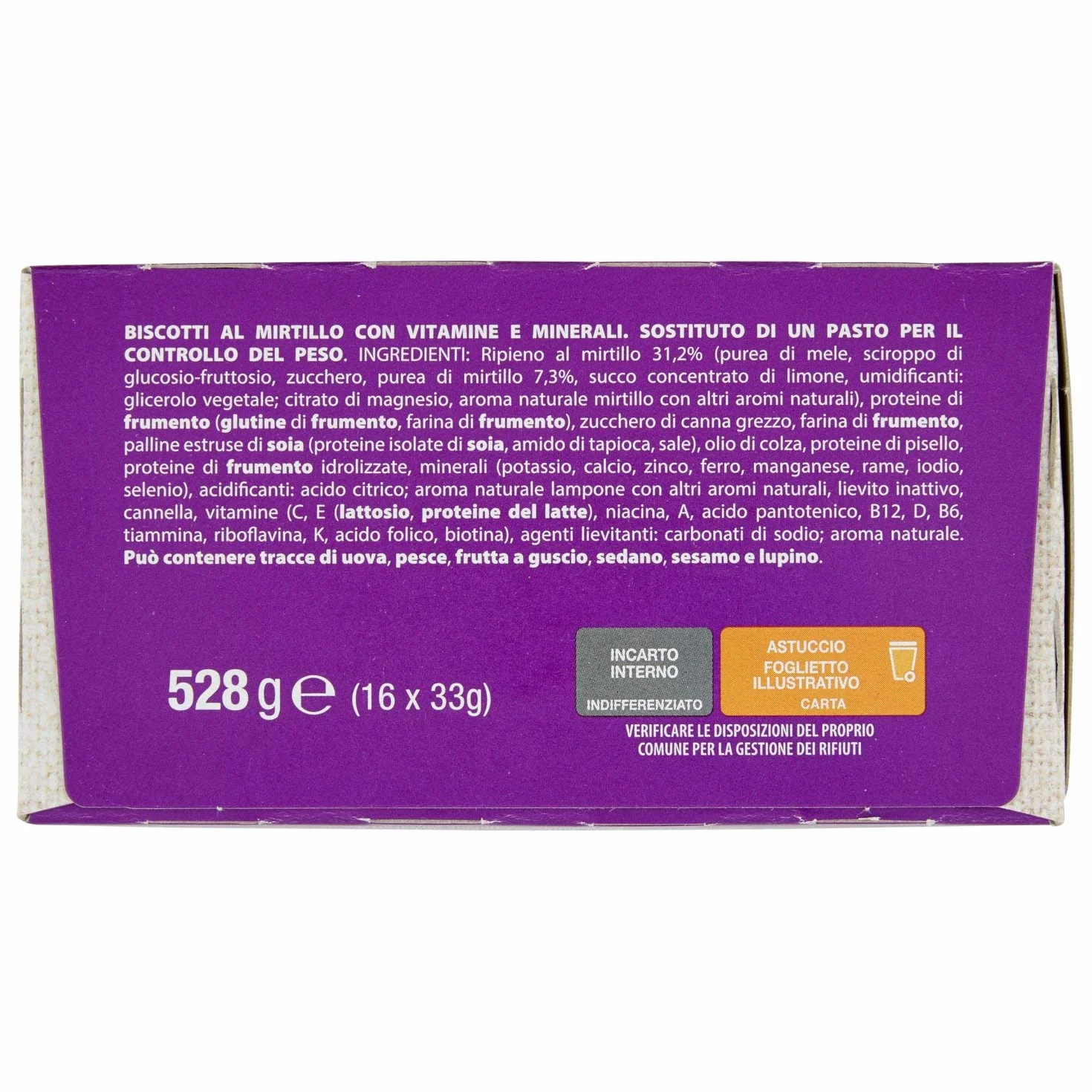 Pesoforma Biscotti al Mirtillo Pasto Sostitutivo Dimagrante 236 Kcal 8 Pasti 740 Gr