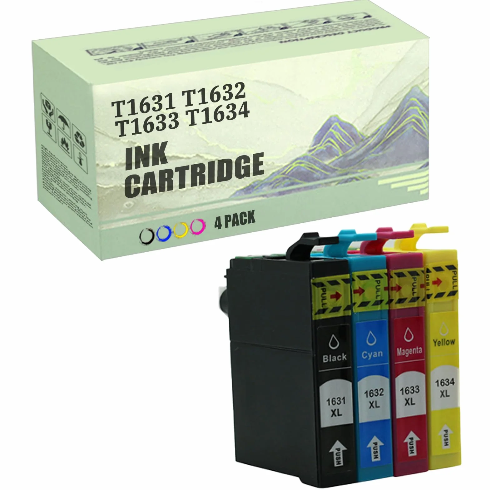 Sostituzione Compatibile Per EPSON 16 16XL T1631 T1632 T1633 T1634 Cartucce Di Inchiostro Per WF-2010W WF-2510WF WF-2520NF WF-2530WF WF-2540WF Stampante 4 Pack