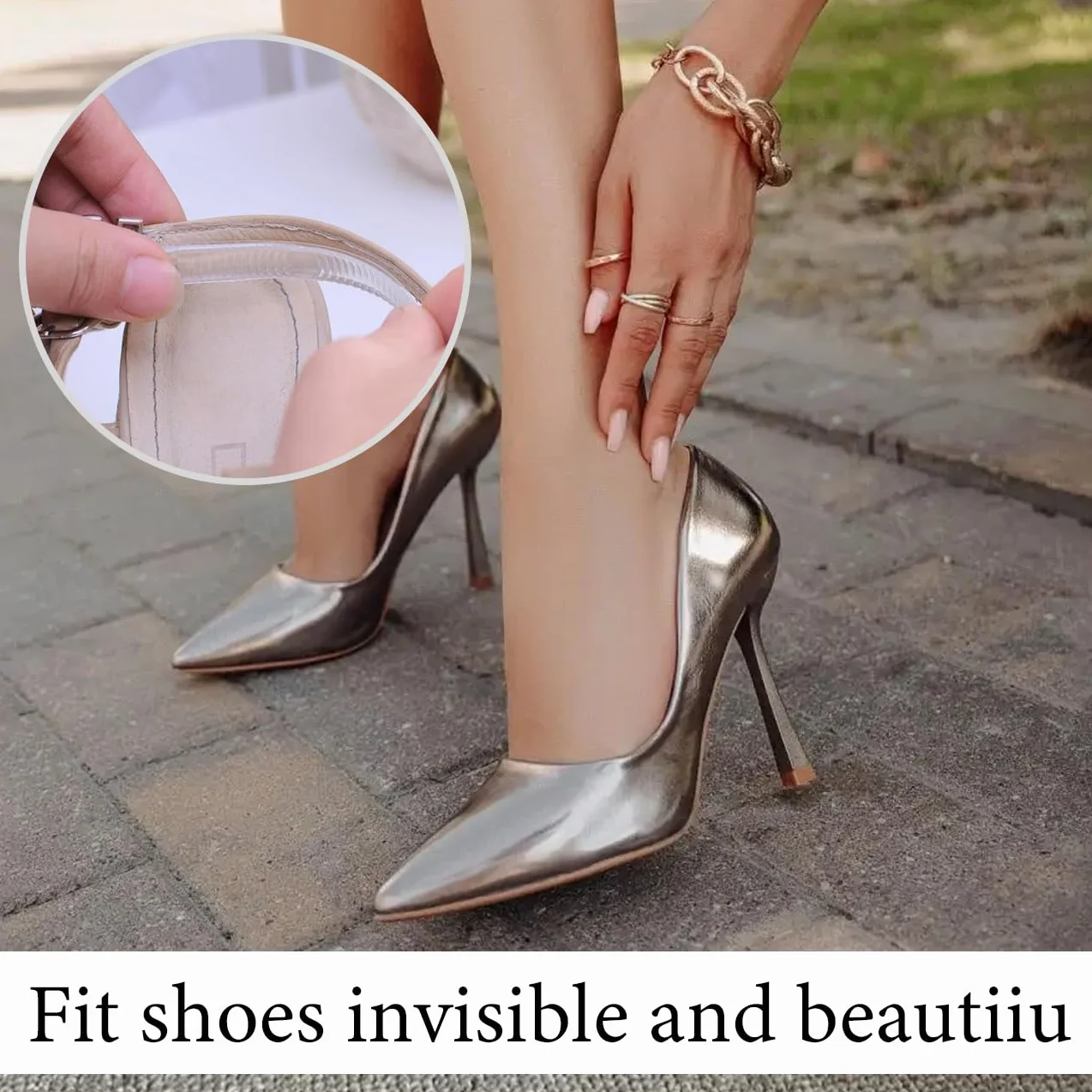 Cuscinetti antiscivolo in silicone trasparente per scarpe da donna, adesivi in gel ad alta aderenza, 24 pezzi