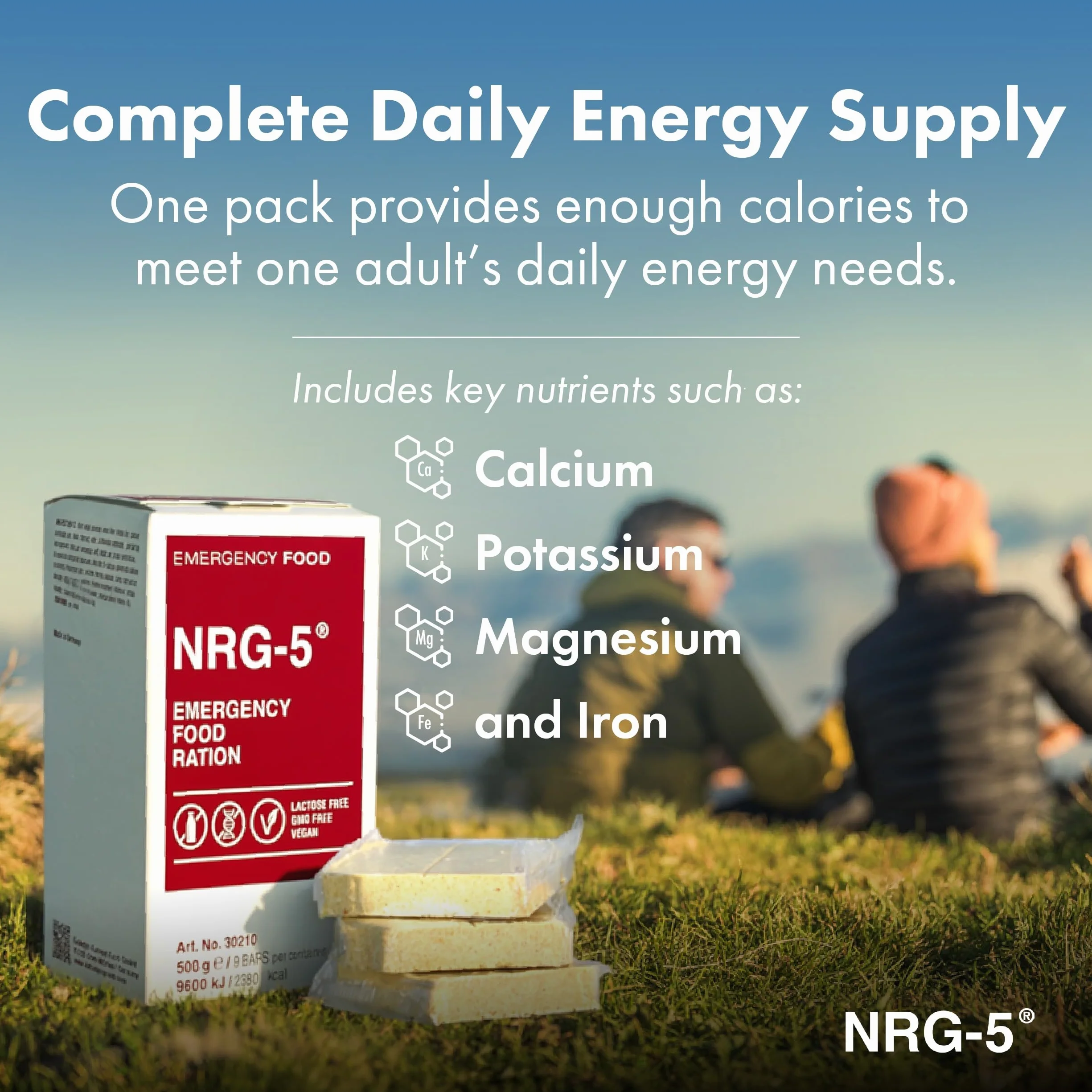 Katadyn NRG-5 Razione alimentare di emergenza 500 g 9 barrette 2380 kcal vegana senza lattosio senza OGM
