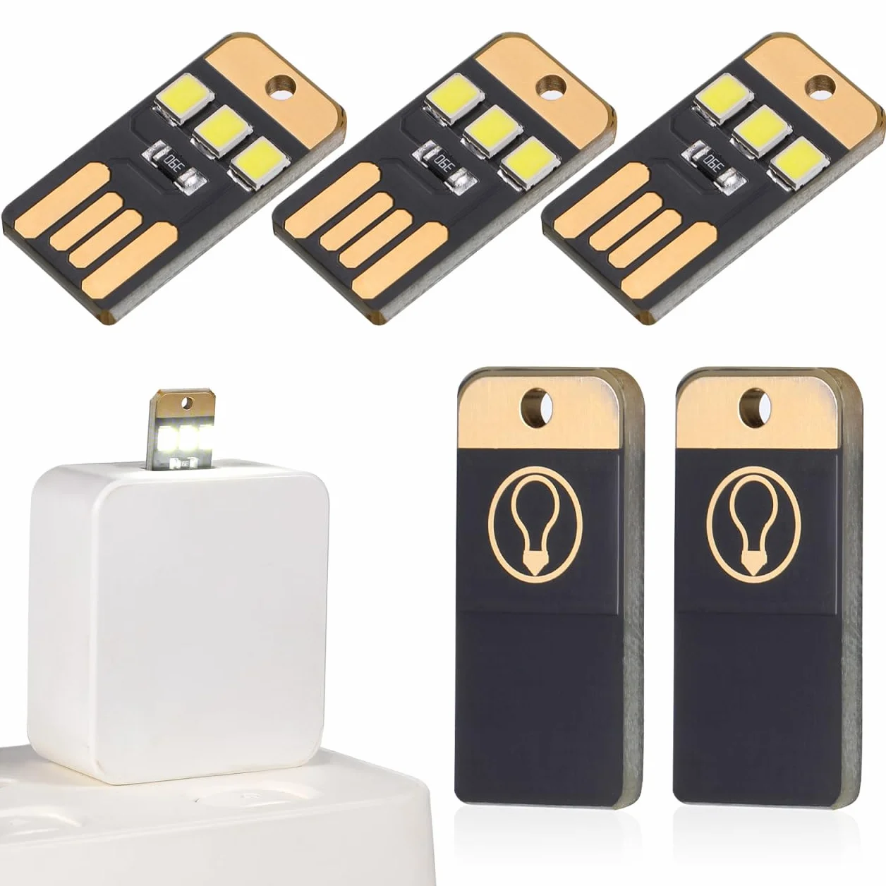 Homoyoyo Set di 5 mini USB LED luce portatile per computer portatile e da campeggio, versione PCB, ideale per emergenze, escursionismo e attività all'aria aperta