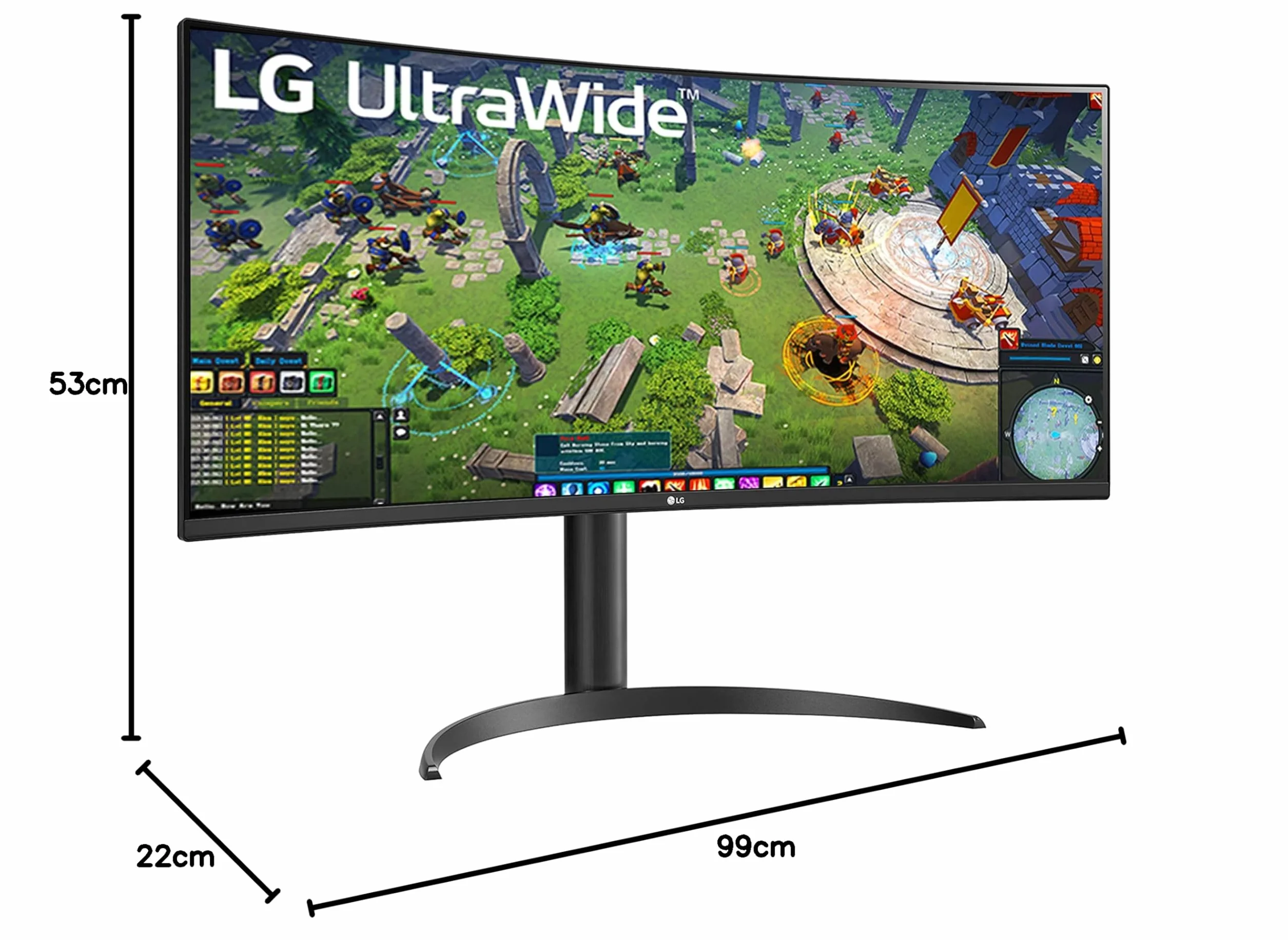 LG 34U650A Monitor UltraWide 21:9 Curvo 34" WQHD (3440x1440), IPS, HDR 10, sRGB 99%, Speaker Stereo 14W, USB-C Hub USB, Stand regolabile, Nero