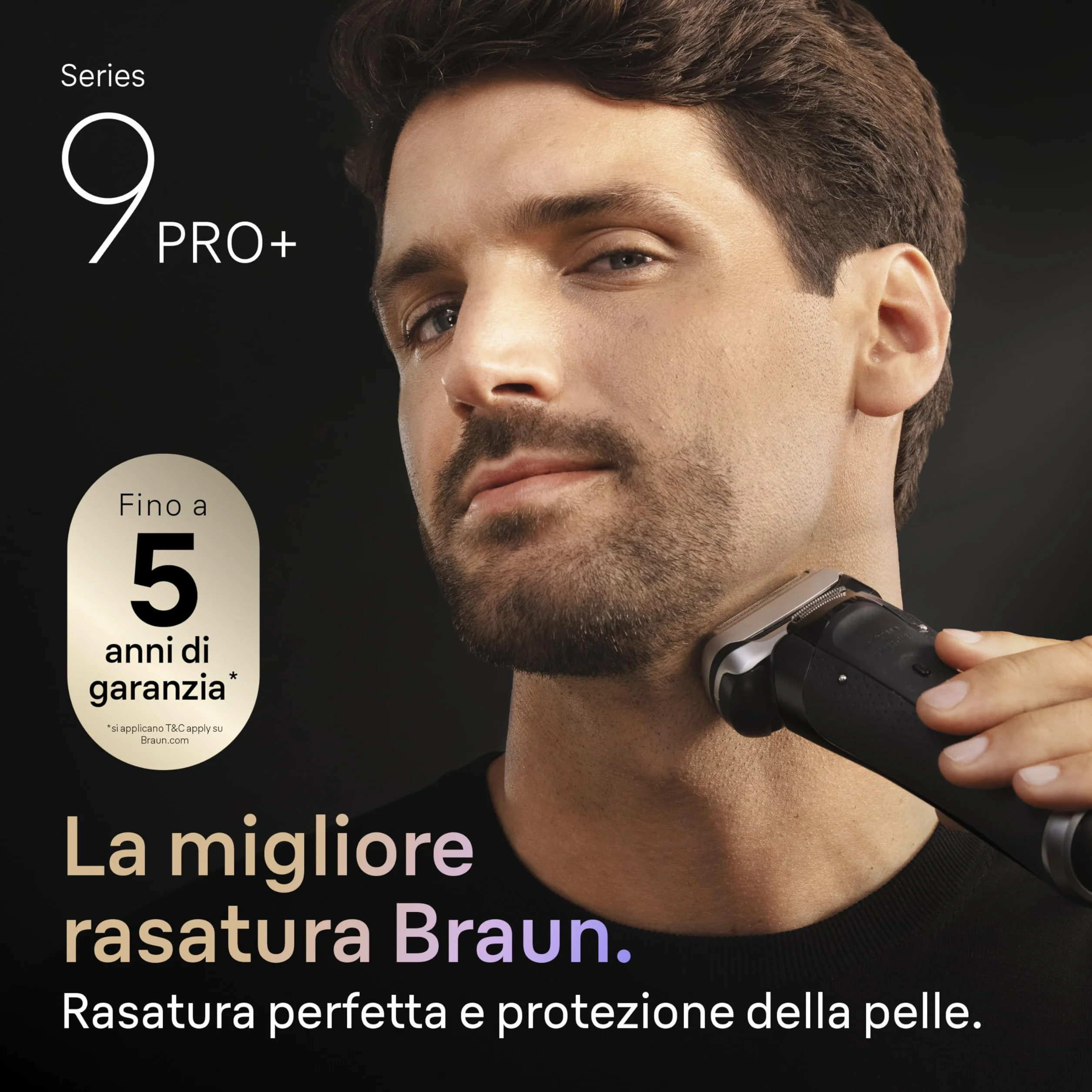 Braun Serie 9 PRO Rasoio Elettrico Barba Wet&Dry 5+1 Lame Precisione 60 Min Testina Ricambio Stazione SmartCare 6in1 Nero