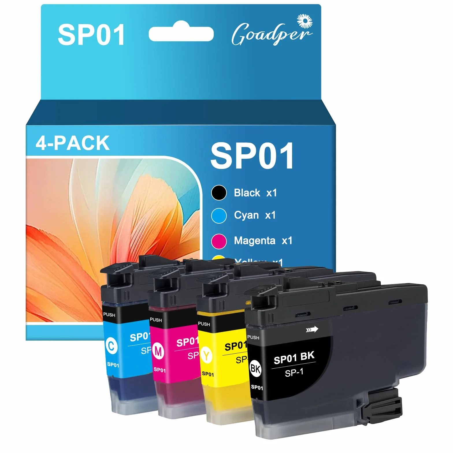 SP1 SP01 - Cartuccia di inchiostro a sublimazione compatibile con SP01BKS SP01CS SP01MS SP01YS per stampante a sublimazione Brother SP1 SP01 SP-01 (4 pezzi)