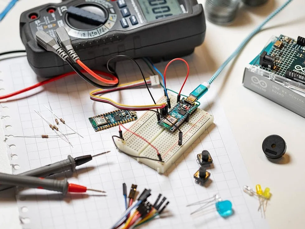 Arduino Nano ESP32 with Headers [ABX00083] - Scheda compatta con microcontrollore ESP32, WiFi e Bluetooth integrati, ideale per progetti IoT, automazione e applicazioni connesse con Arduino IDE.