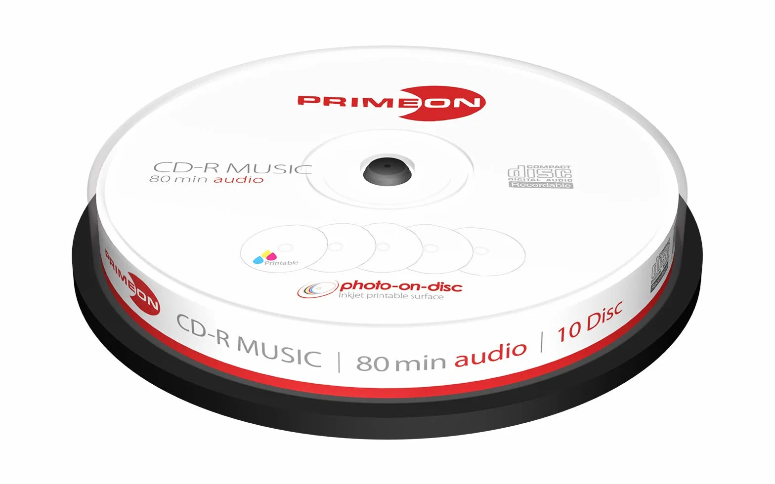 PRIMEON CD-R 80MIN Audio Bobina (10 DISCOS)