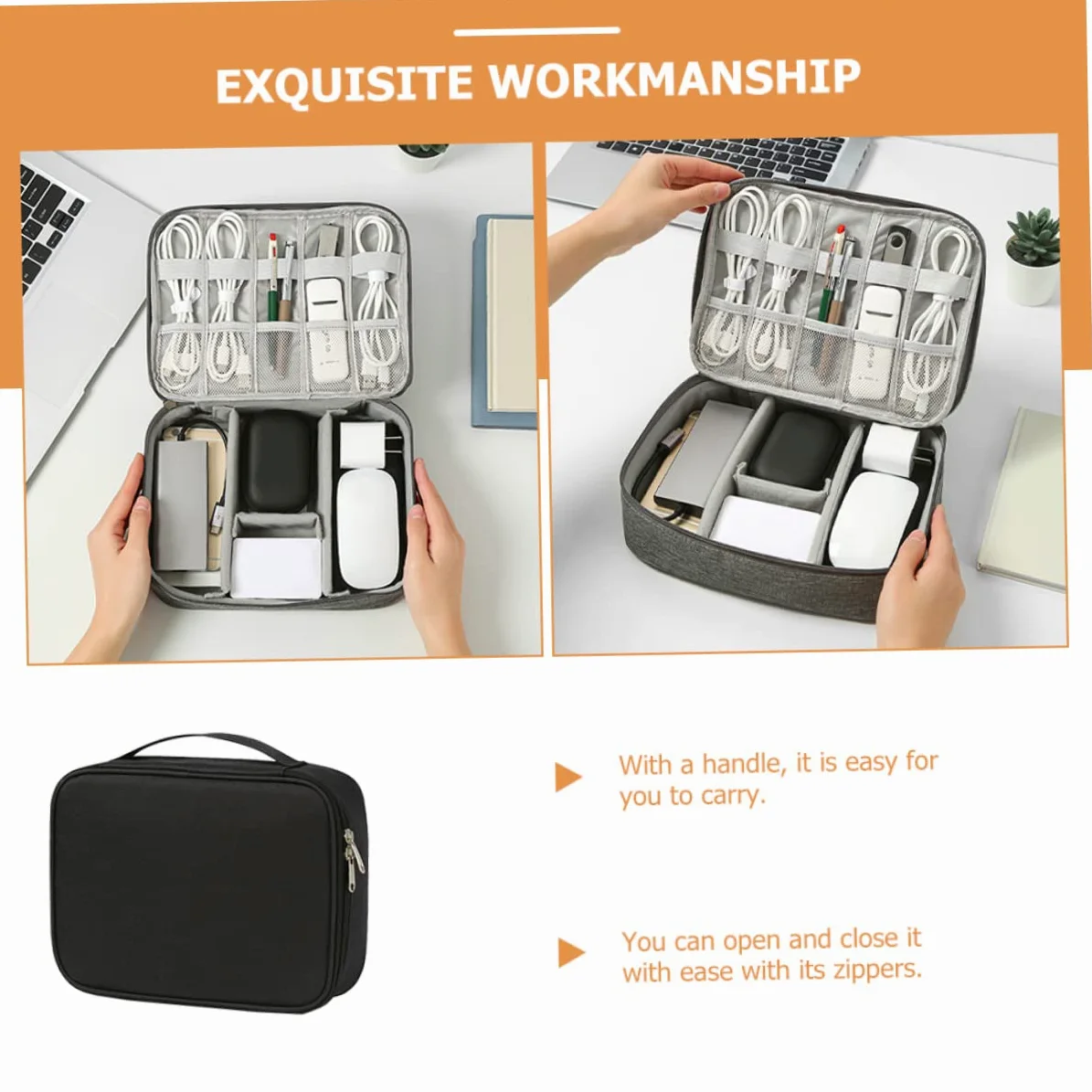 DOITOOL 3 Pezzi Organizzatore Per Cavi Da Viaggio Organizer Per Accessori Elettronici Custodia Per Caricabatterie Per Auricolari Power Bank