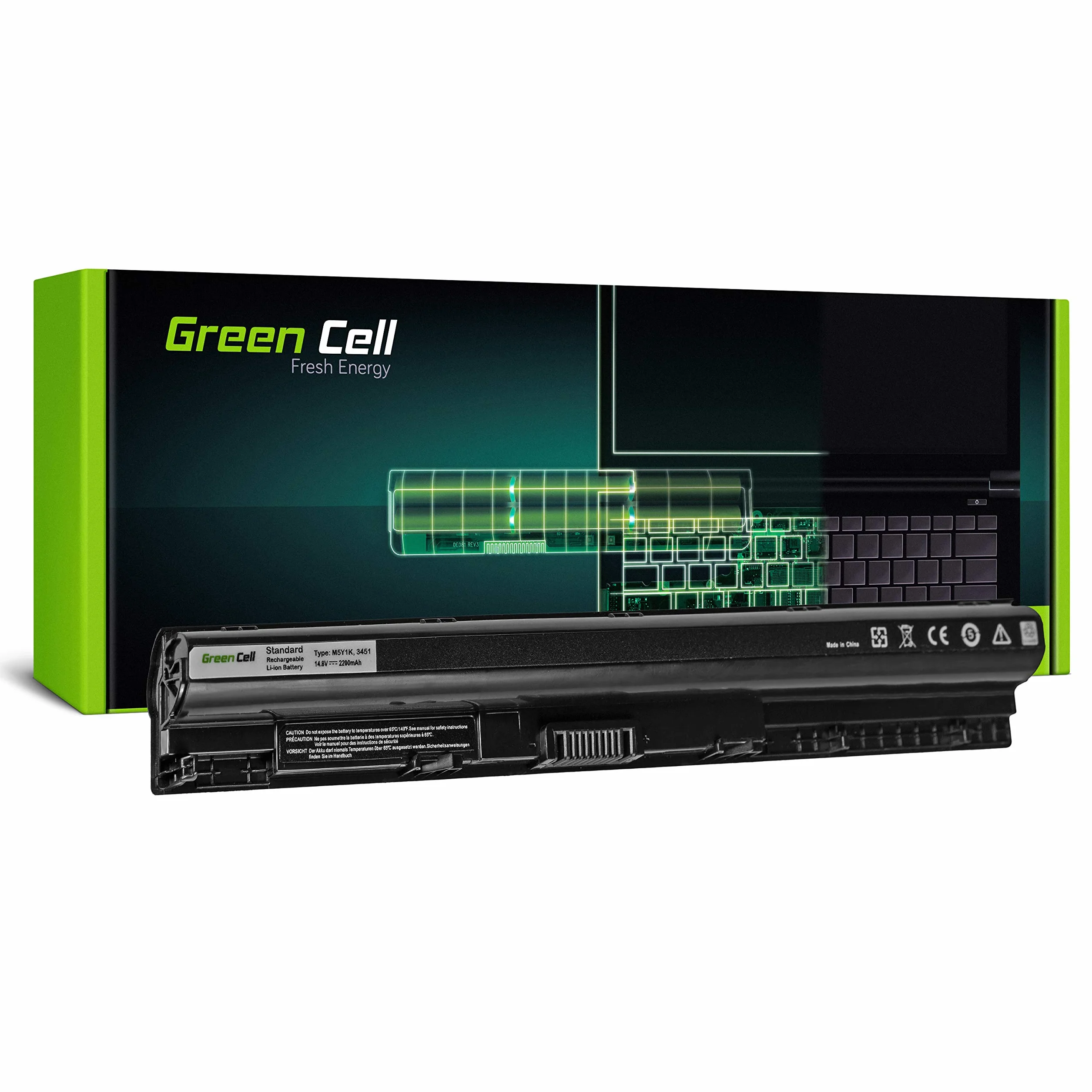 Green Cell Batteria Dell M5Y1K WKRJ2 K185W per Portatile Dell Inspiron 15 5555 5558 5559 17 5755 5758 5759 15 5551 5552 3551 3552 3555 3558 3567 14 3451 3452 Vostro 3558 3559 3568 Latitude 3470 3570