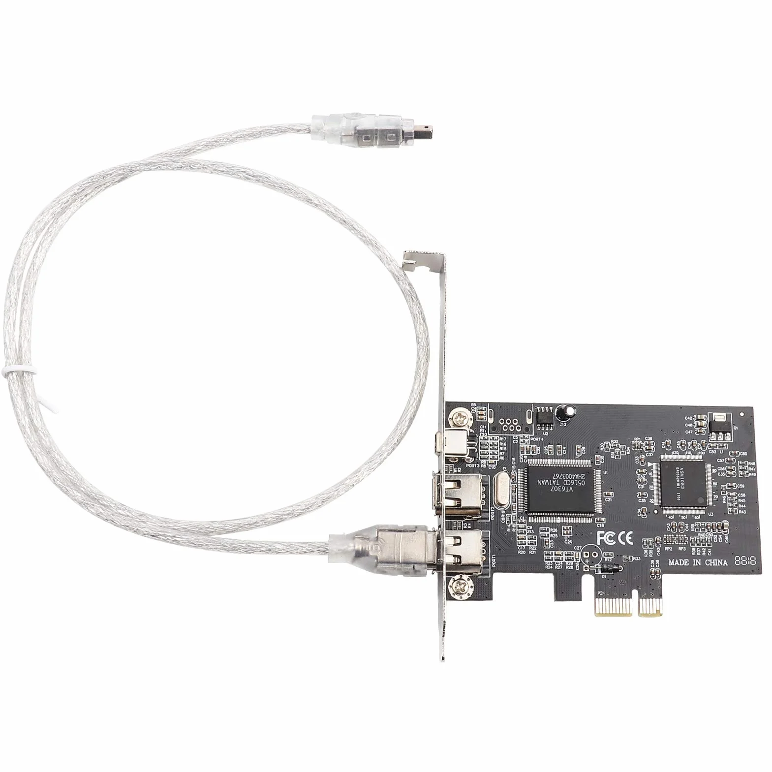 VBESTLIFE Scheda Firewire PCIE, Controller PCI Express IEEE 1394, Adattatore Firewire 800 1394a con Cavo Firewire, 3 Porte, 2X 9 Pin, 1x 6 Pin
