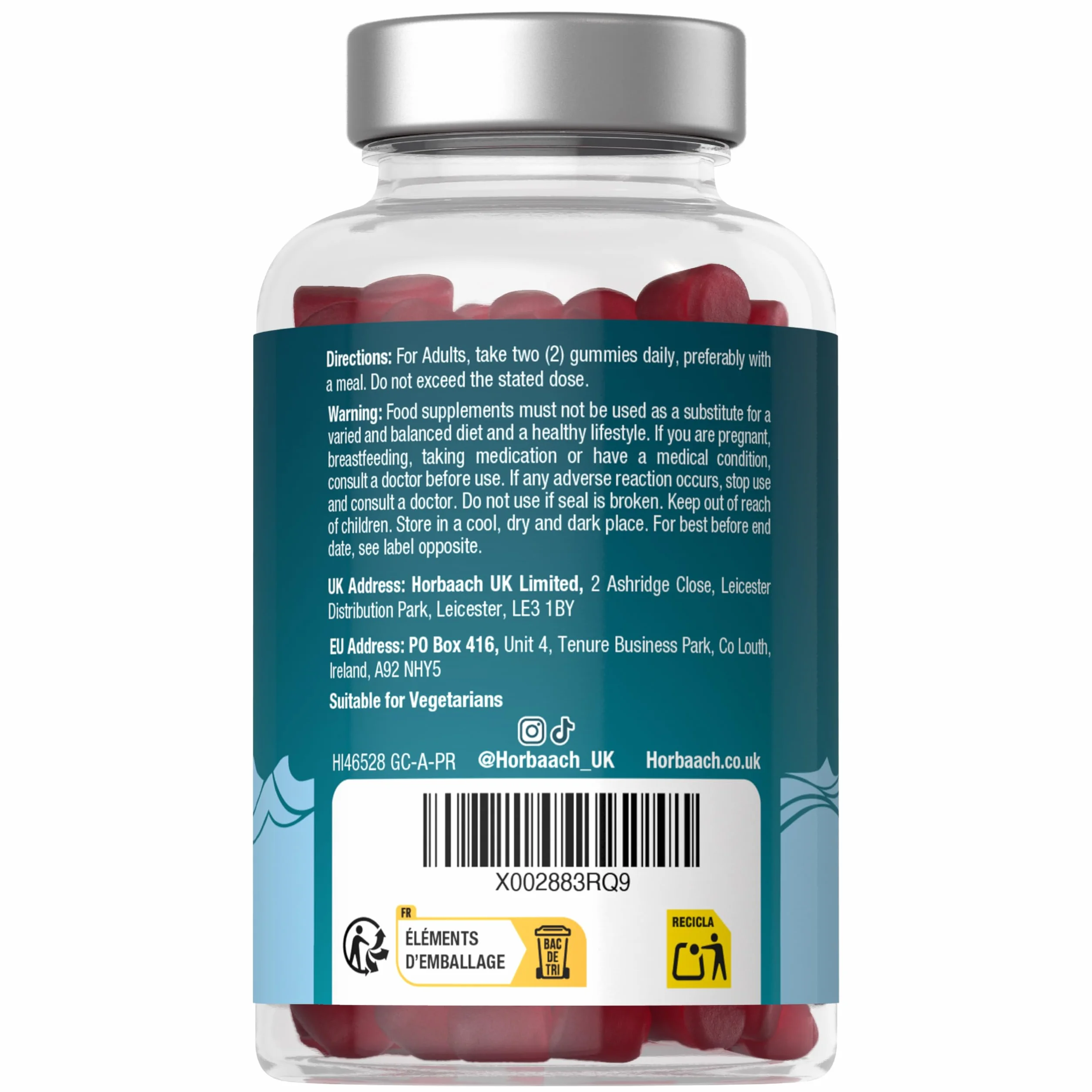 Horbaach Multivitaminico Gommose Omega 3 6 9 60 Caramelle con Vitamina C A B D Biotina Zinco