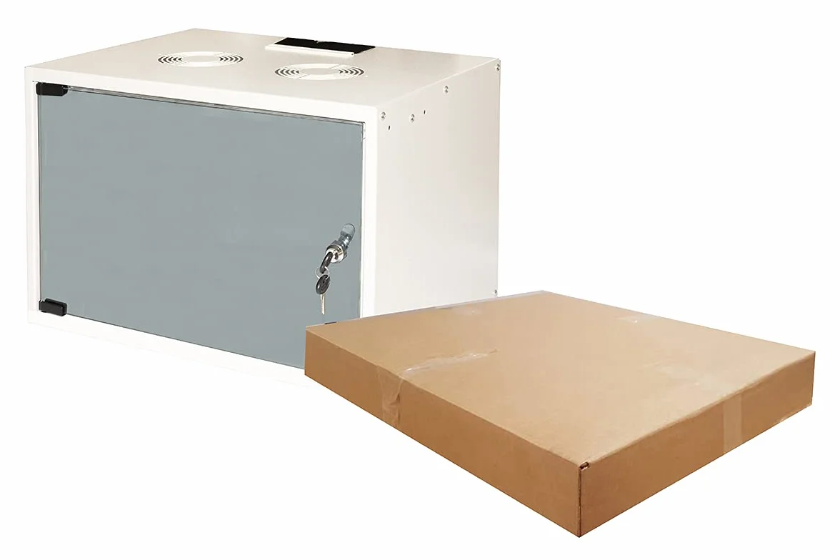 LINK armadio rack 19" LK1907U40E disassemblato 6 unità da muro dimensioni 54x30x37 cm colore grigio porta a vetro temperato con chiusura a chiave capacità di carico 40 kg 1 unità