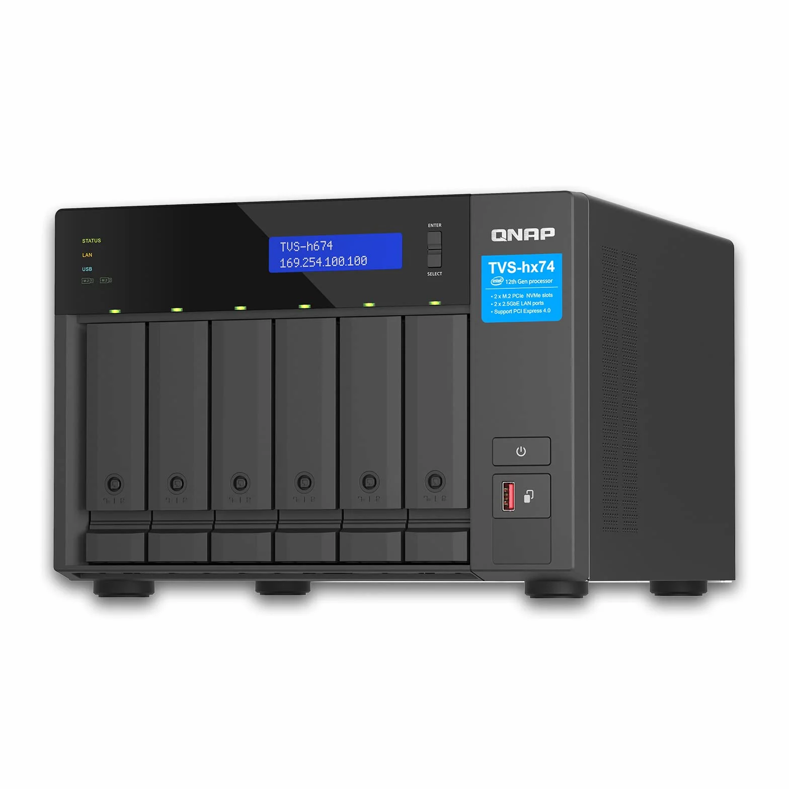 Qnap TVS-H674 NAS Server 6-Bay SATA 6Gb/s RAID 32GB RAM iSCSI