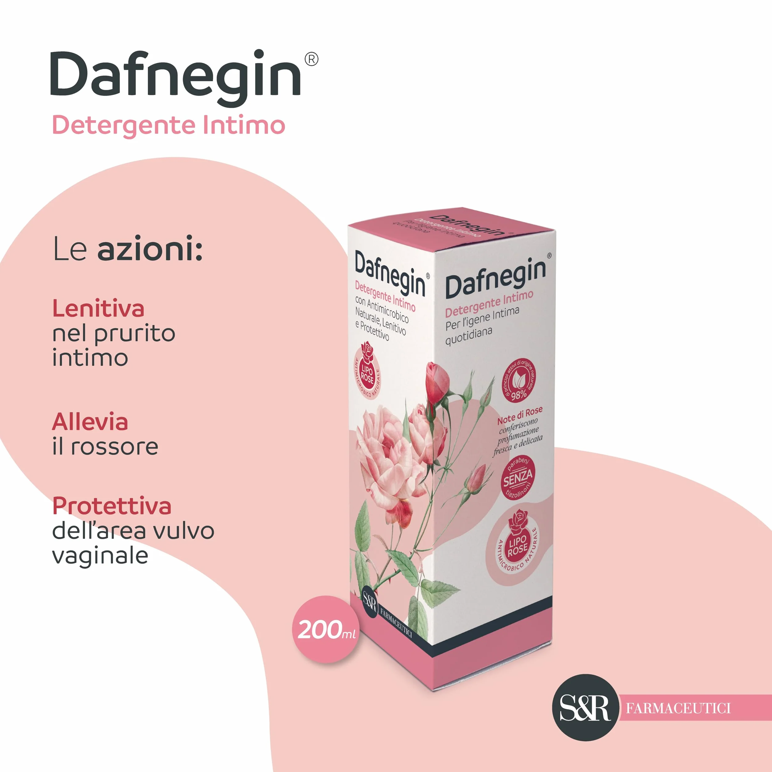S&R Farmaceutici Dafnegin Detergente Intimo Lenitivo Protettivo Antimicrobico Naturale 200 ml