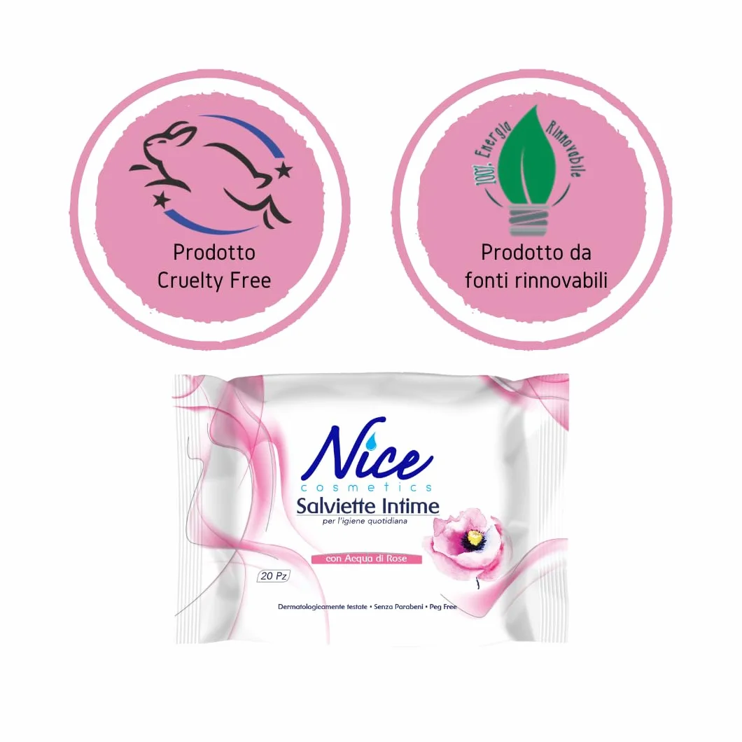Nice Intima Salviette Intima Rosa Sensibile 20 sztuk