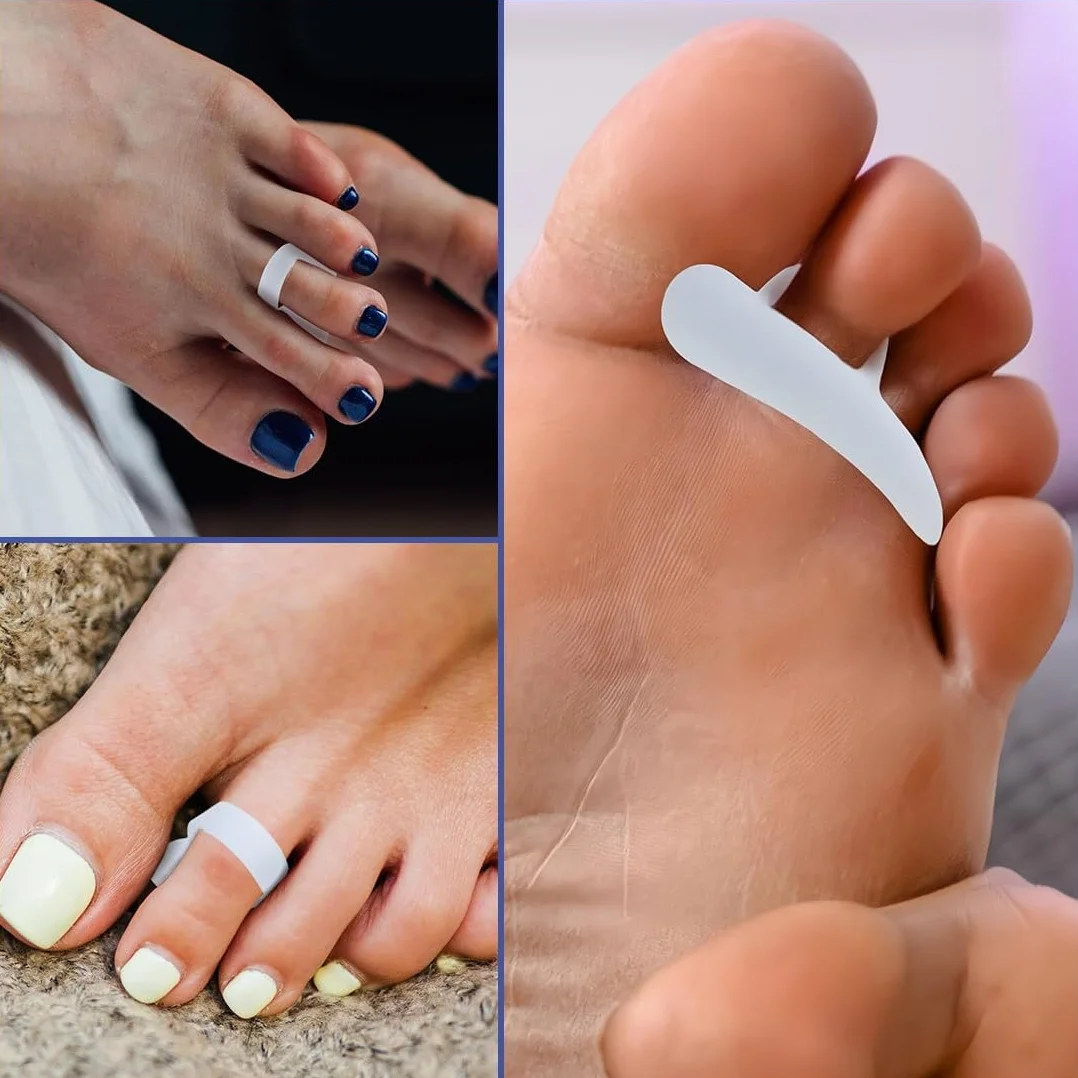 Correttori per Dita a Martello in Silicone, 4 Paia, Ridurre Dolore e Attrito per Donne e Uomini