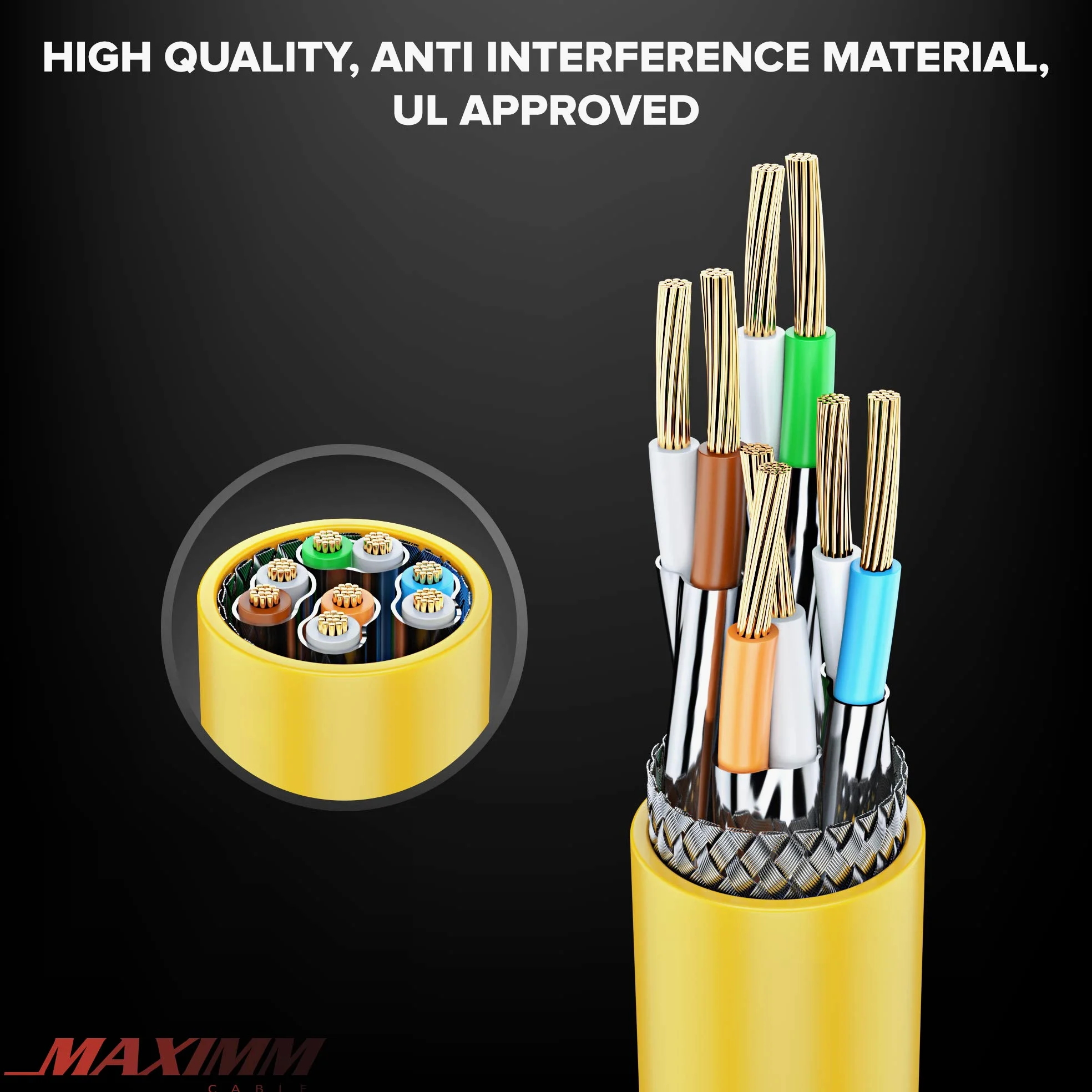 Cavo Ethernet Cat 7 da 30,5 m, cavo patch ad alta velocità Cat7 Internet e LAN di rete, connettori RJ45, perfetto per giochi, streaming e altro (giallo)