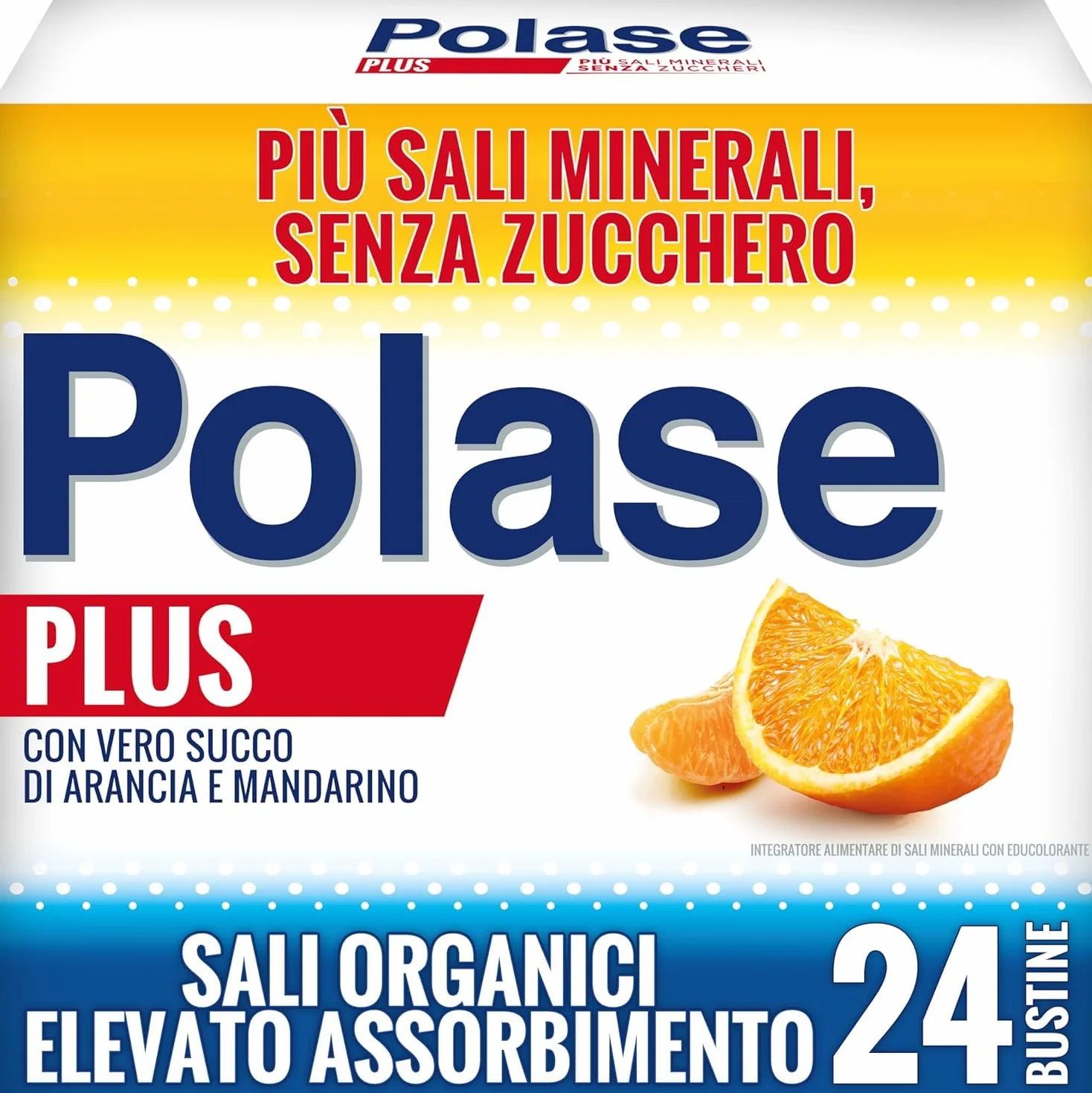 Polase Plus Magnesio e Potassio Integratore Sali Minerali Contro Stanchezza e Fatica 24 Bustine Arancia Mandarino