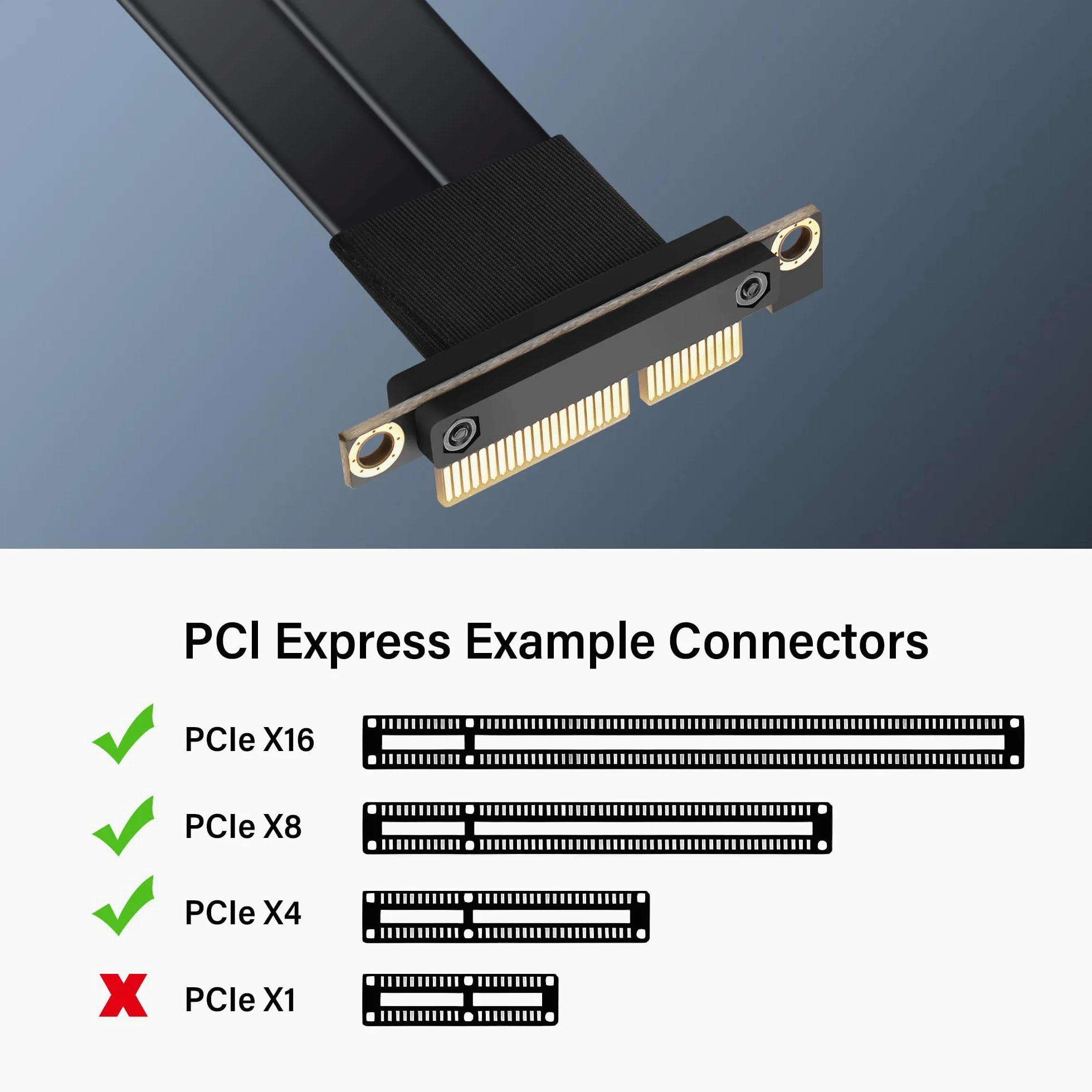 SinLoon - Cavo di estensione PCIe 3.0 X4, riser da 90 gradi, cavo PCI-E 4X maschio a femmina, 20 cm (90 gradi)