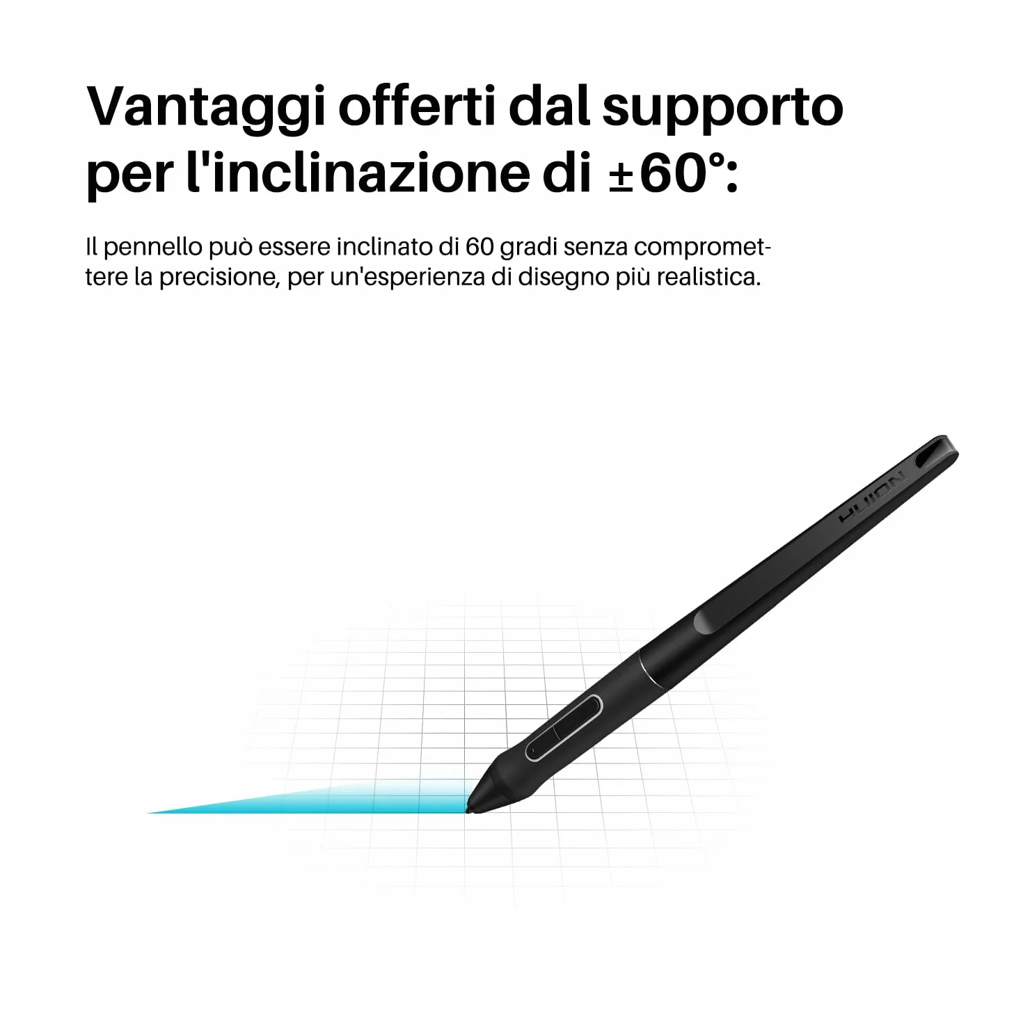 HUION PW517 Penna Pentech 3.0 Senza Batteria, Compatibile con Kamvas 12/13/16, Kamvas 22 serie/24 serie, Kamvas Pro 2.5K serie/4K serie e KD200/G930L/Dial 2 Tavoletta Grafica