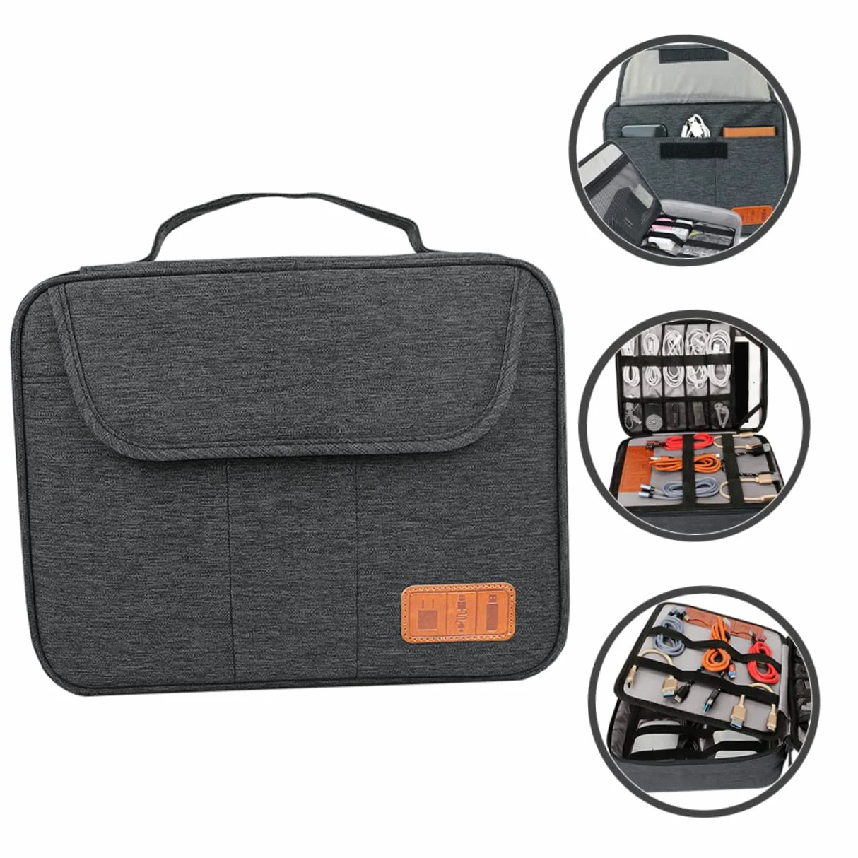 NUOBESTY Organizer Borsa Per Cavi Esterni Custodia Per Dispositivi Elettronici e Digitali Spazio Di Archiviazione Ampio Per Telefoni e Tablet Da Design Strati Maniglia Per Trasporto Comodo