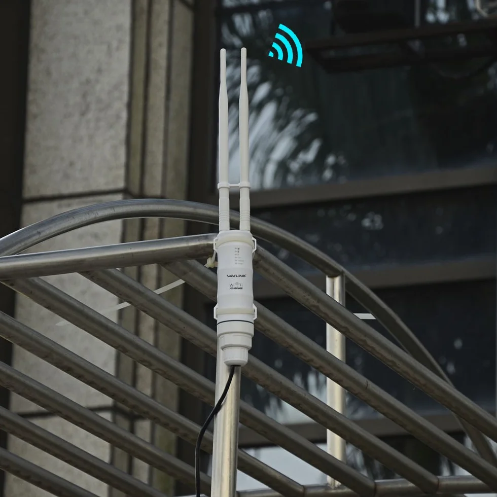 WAVLINK AC600 Dual Band - Ripetitore esterno WiFi, punto di accesso wireless, ripetitore/modalità Ap/Router/WISP, 2,4 GHz 150 Mbps + 5 GHz 433 Mbps, modello di PoE passivo, 100 m+,bianco
