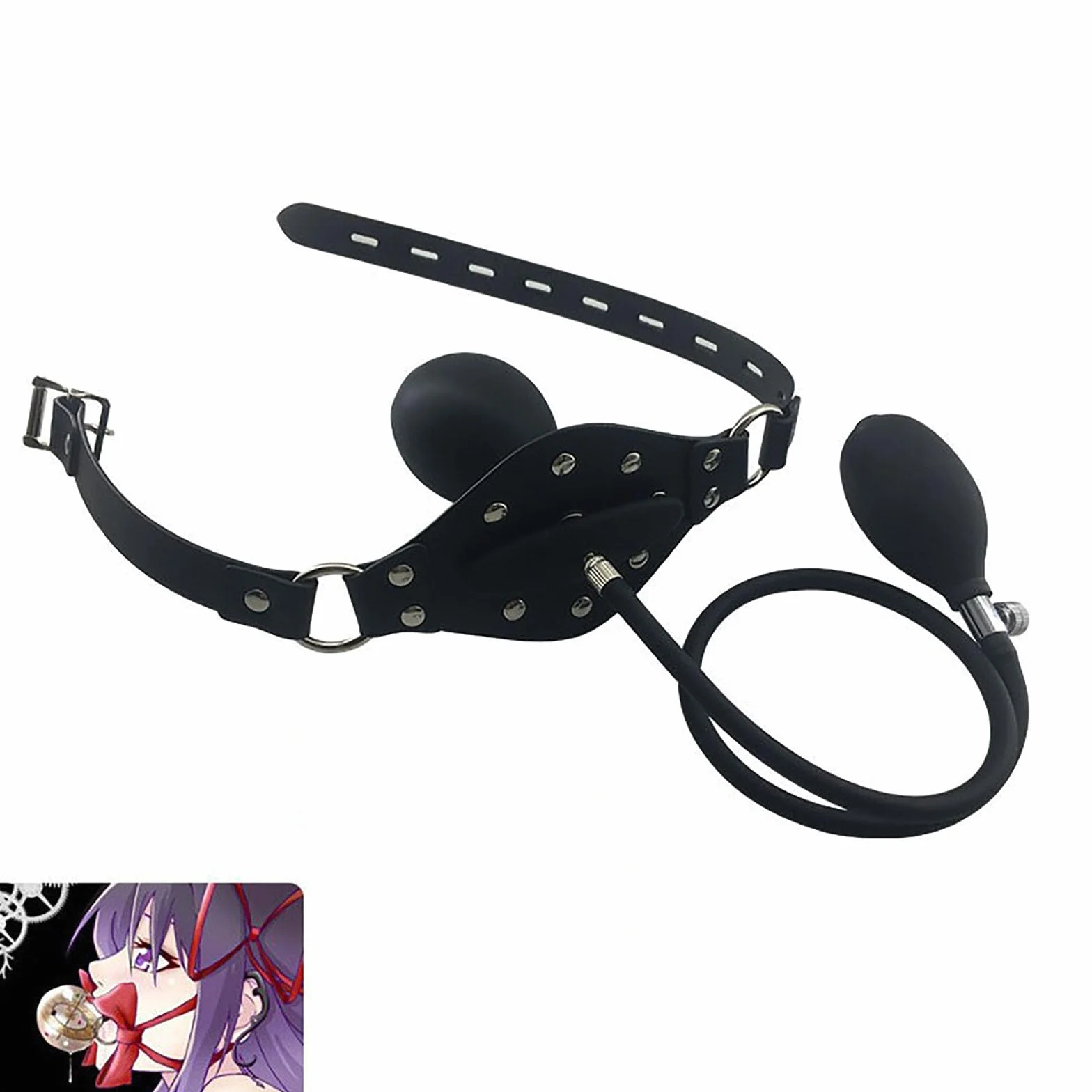 Ball Gag Sex Toys BDSM Kit Bondage Giochi Erotici Uomo Donna (Black)