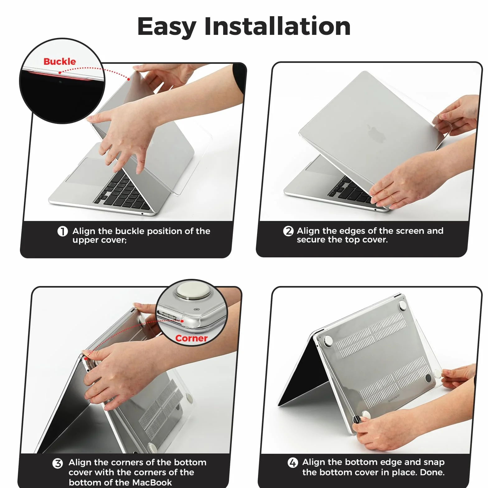Custodia MacBook Air M4 13,6" M5 M3 M2 2026 2025 2024 2022 Cover Rigida Protezione PC Cristallo Trasparente