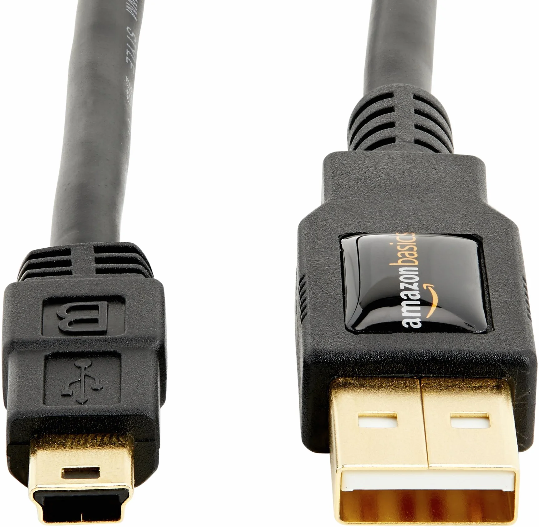 AmazonBasics Cavo USB-A 2.0 maschio/Mini USB B (0.9 m) per Personal computer, Nero