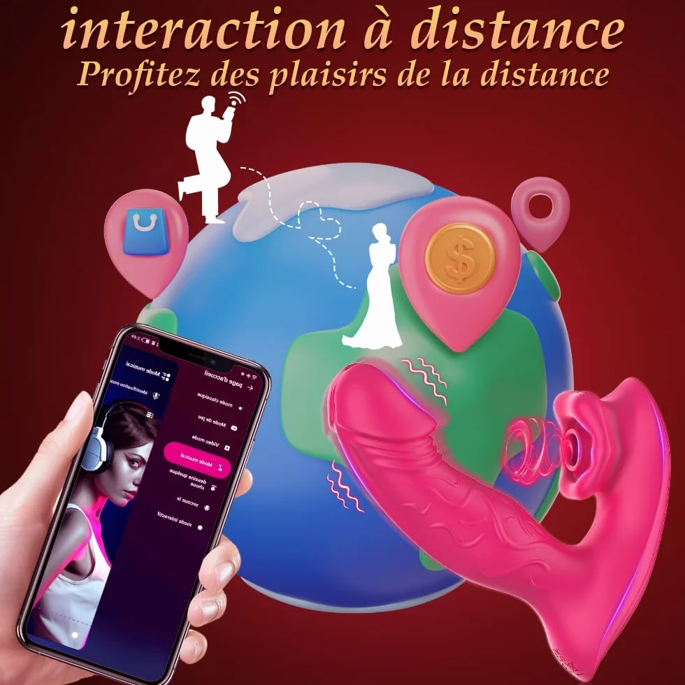 Vibratore Clitoride Donna Professionale Wireless con Telecomando App 9 Modalità