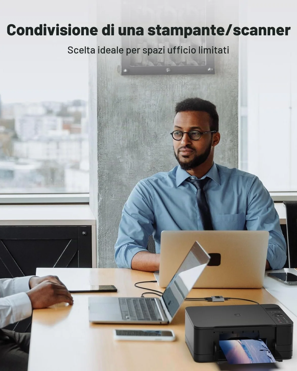 Selettore interruttore USB 3.0, splitter bidirezionale 2 in 1 uscita/1 in 2 uscite, commutatore USB in alluminio, 2 computer condividono 1 dispositivo per stampante, tastiera, mouse, con 2 cavi (1,5 m