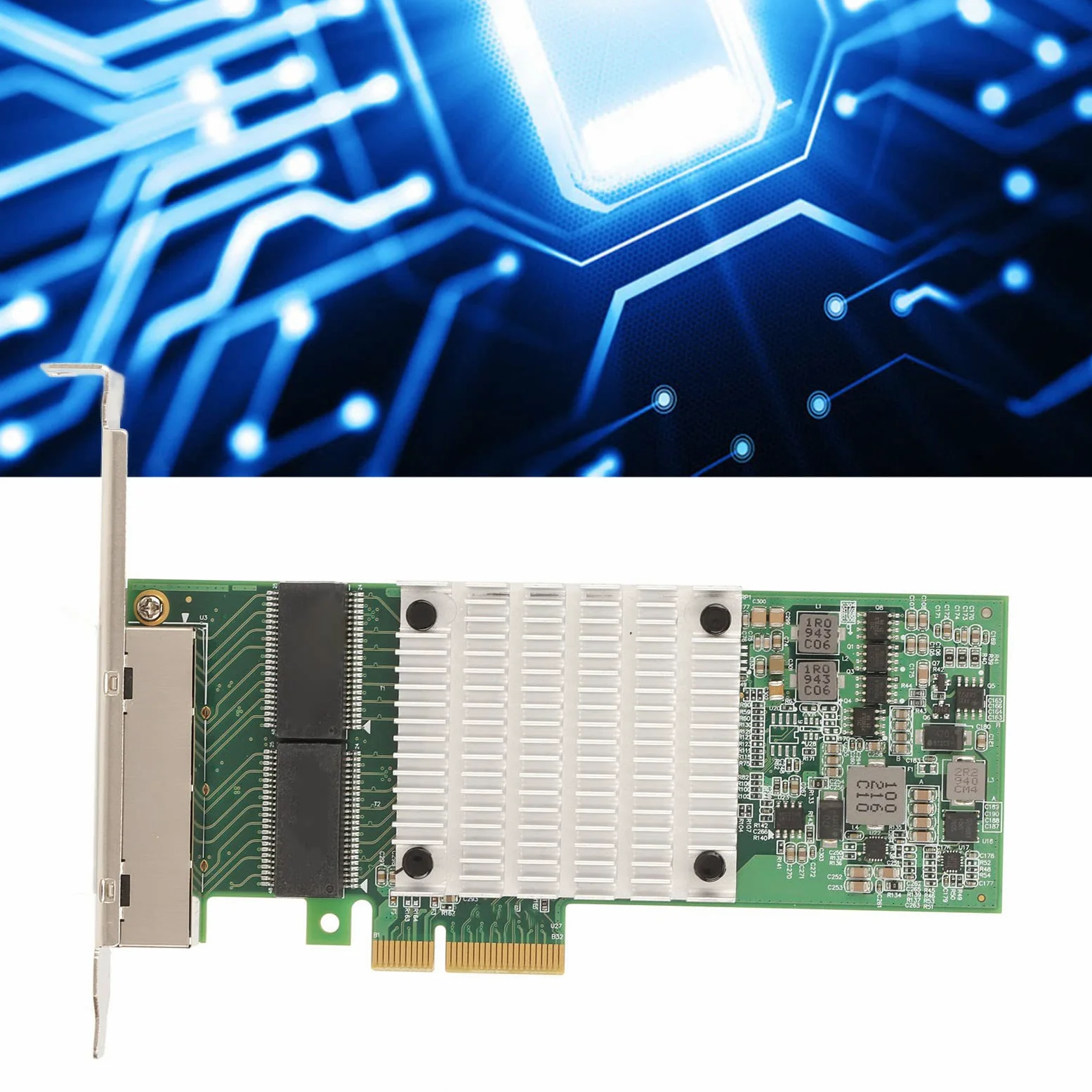 Scheda di Rete per Computer Desktop, Scheda WiFi PCIEx4 4 Porte Gigabit per Chip I350, Grande Dissipatore di Calore Scheda Ethernet Interfaccia RJ45 per Computer Desktop