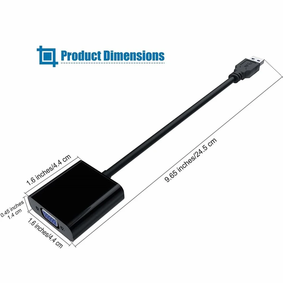 Adattatore USB 3.0 a VGA, Scheda Video Esterna per PC Laptop Windows 10/8/7