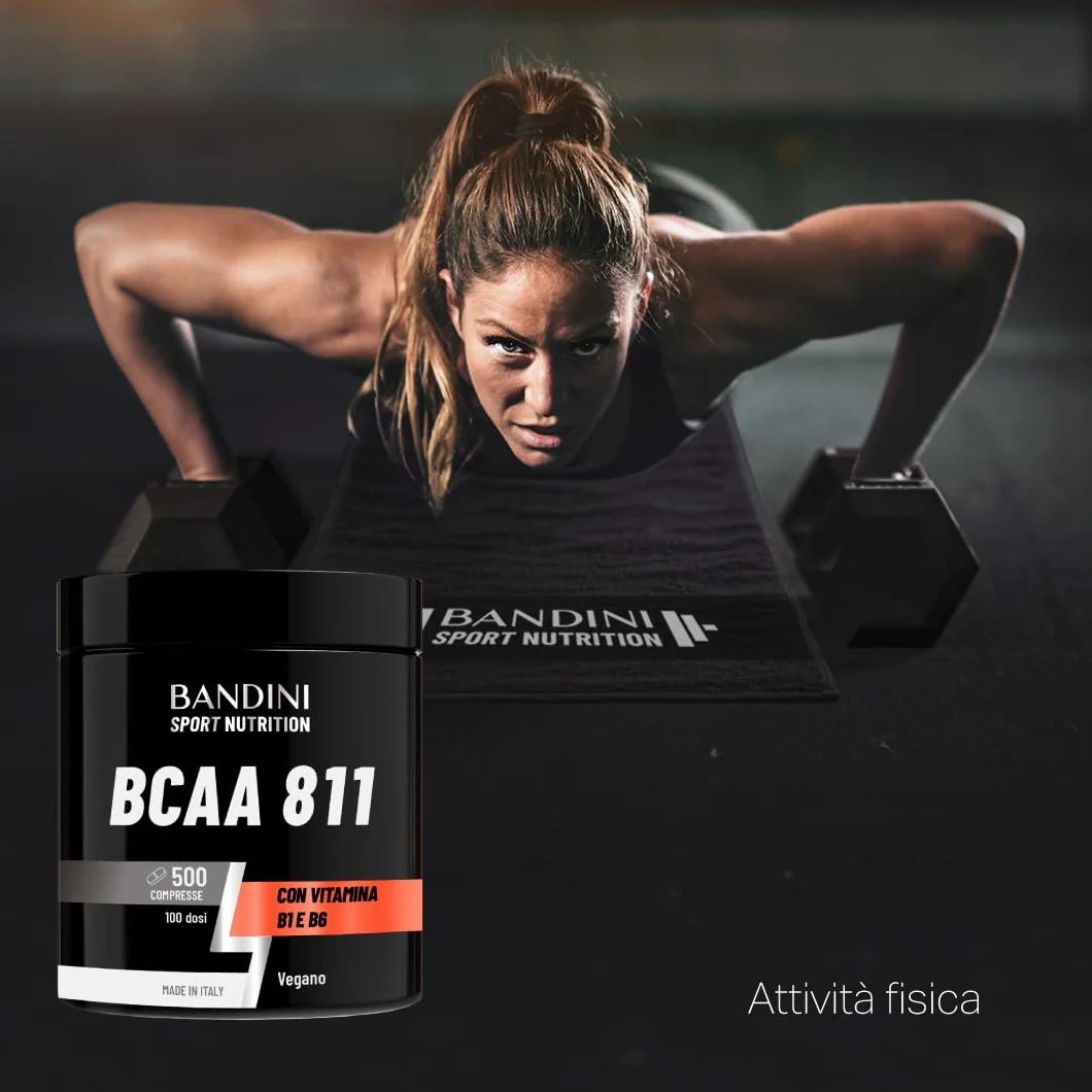 Bandini BCAA 8 1 1 500 Compresse Amminoacidi Fermentati con Vitamina B1 e B6 Leucina Isoleucina Valina