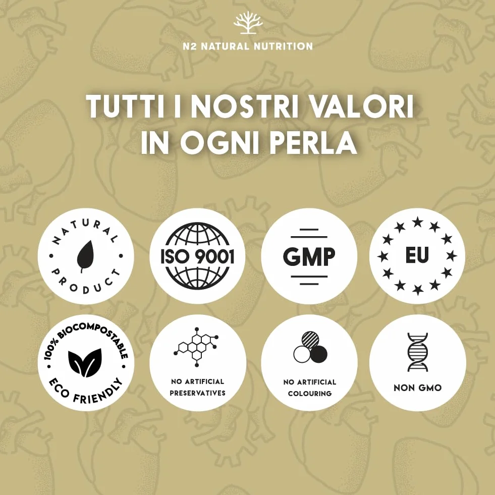 Omega 3 Olio di Pesce 2000 mg EPA 700 mg DHA 500 mg Integratore con Vitamina E 120 Softgel N2 Natural Nutrition