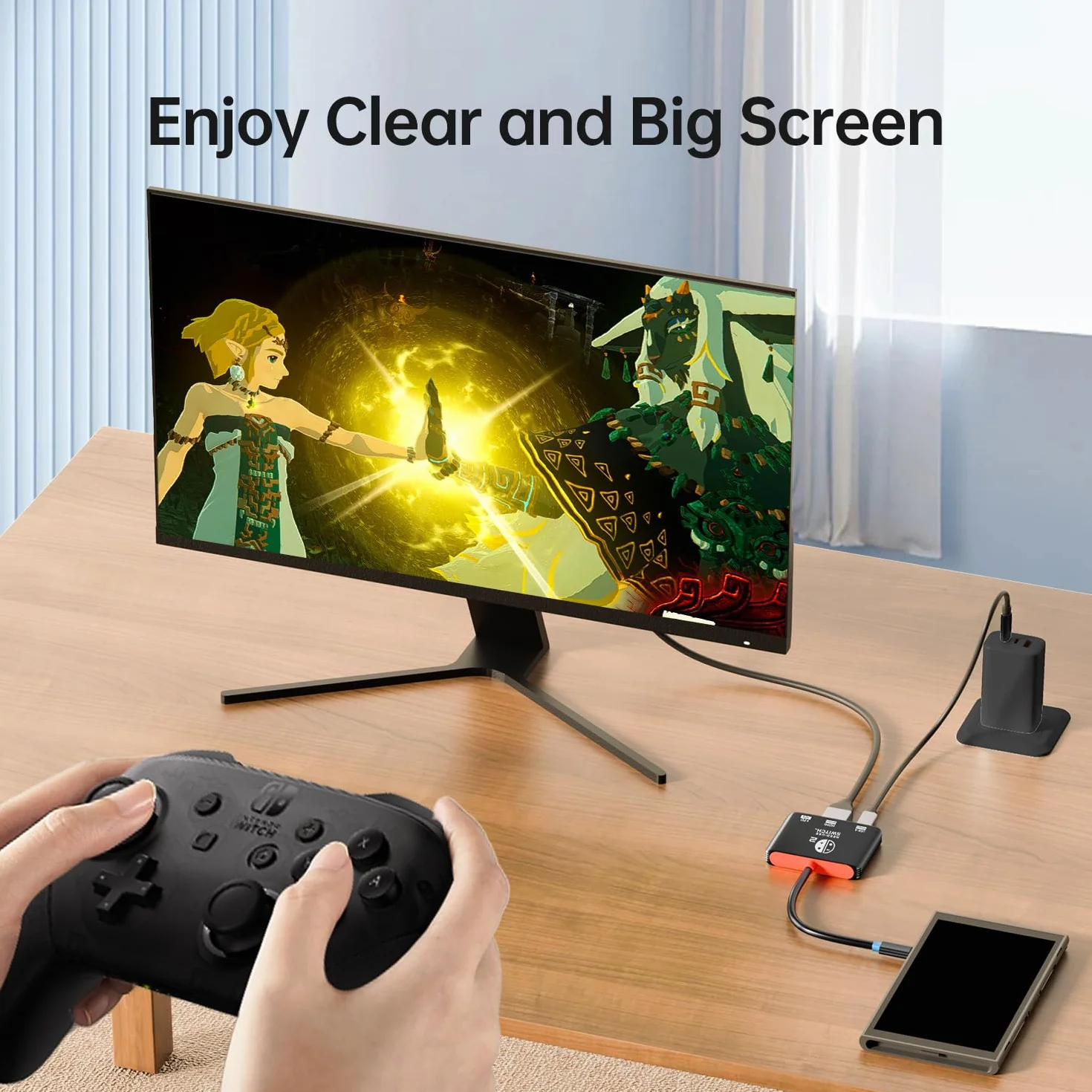 Sostituto Dock per Switch 2, 4K@60Hz HDR, 100W PD, USB-A 3.1 10Gbps, Dock Portatile per Viaggi e Gaming, Dissipazione in Alluminio Perfetto per Steam Deck, Switch OLED/2/1, Supporta l'ultimo Firmware