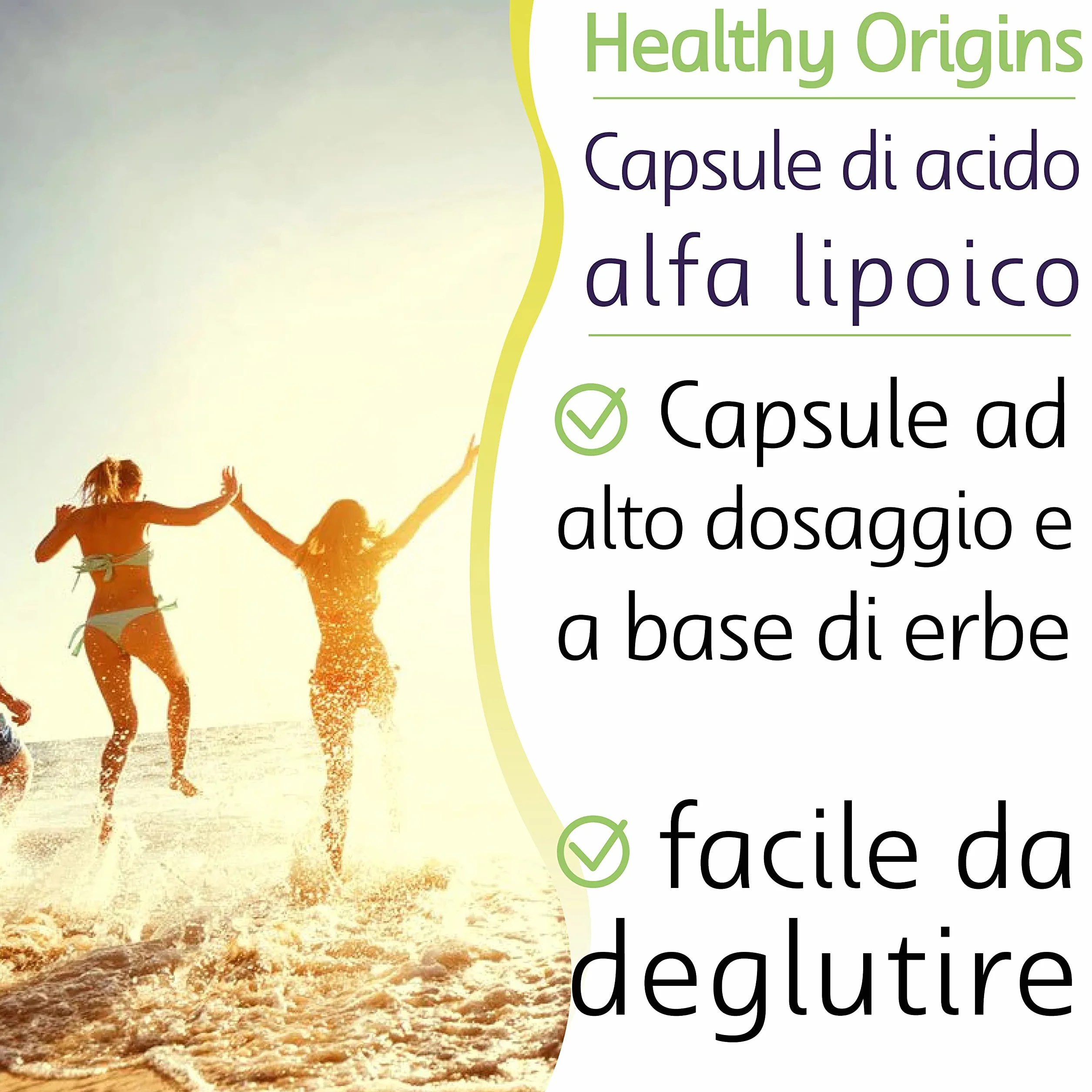 Healthy Origins Alpha Lipoic Acid 600 mg Depot 150 Capsule Senza Glutine