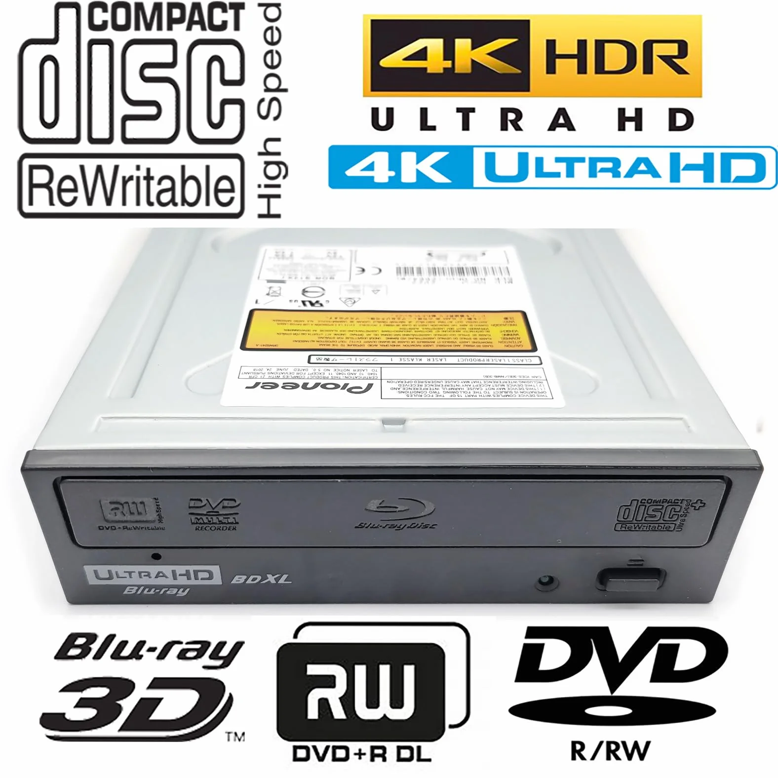 Tower Computer 4K Ultra HD Blu-ray Movies Disc Player BDXL Masterizzatore per Pioneer BDR-211UBK/BDR-211EBK Super Multi 16X BD-RE TL QL DVD+R/RW DL CD-RW