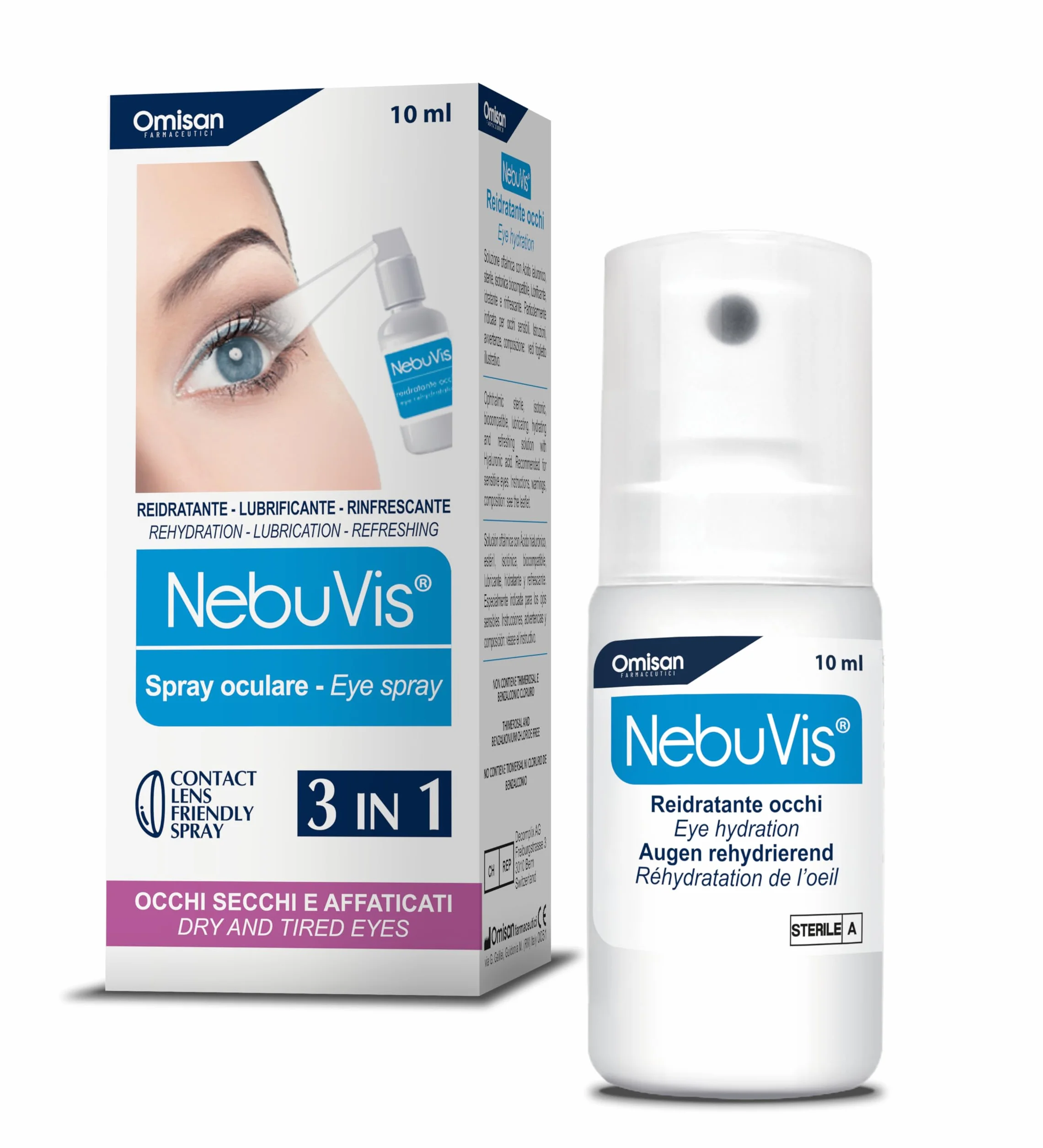 NEBUVIS Reidratante Occhi Gocce Oculari Spray, 10 ml