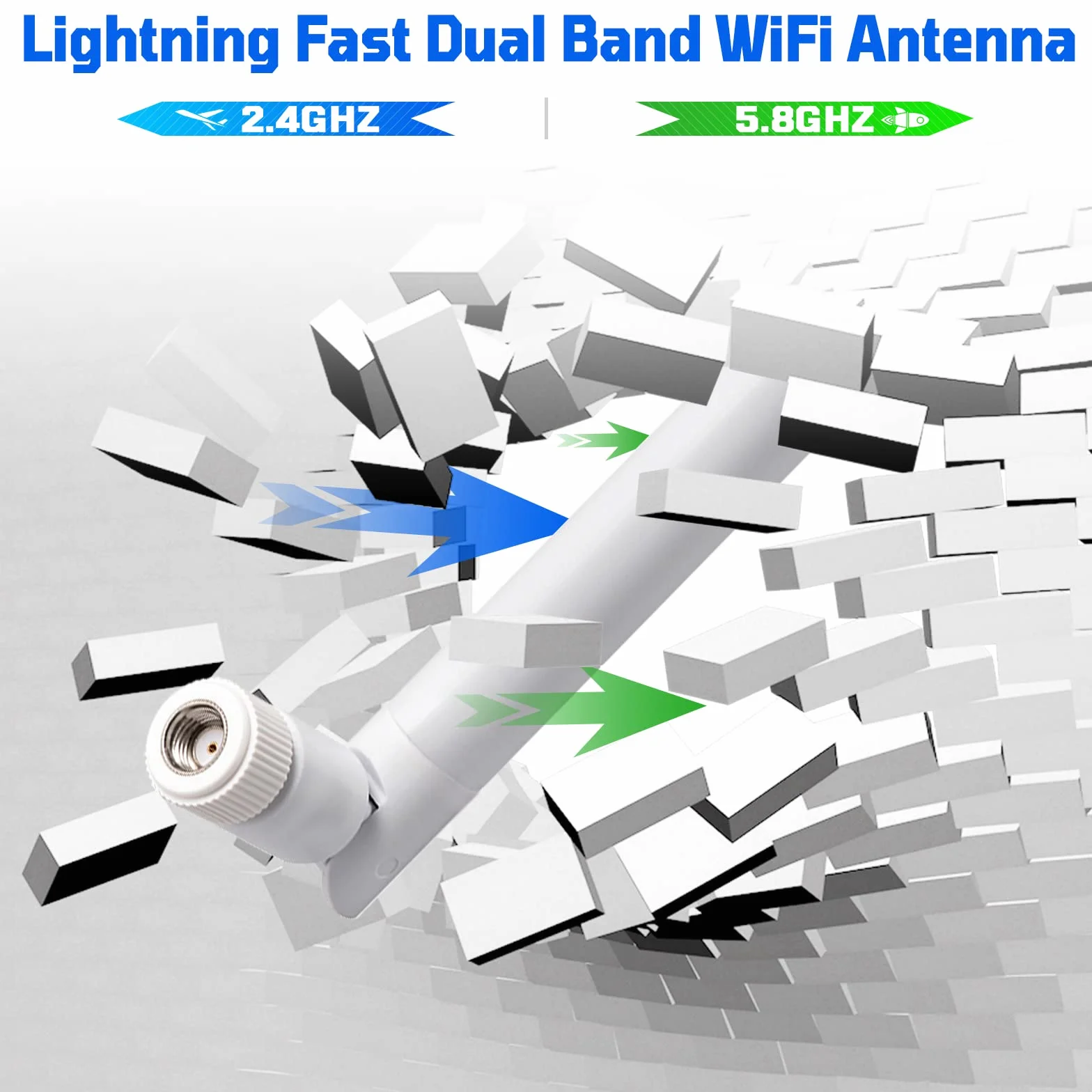 Eightwood Antenna WiFi 2.4G/5.8G Dual Band (2PCS) 6dBi RPSMA Antenna Telecamera di Sicurezza per Wireless AV Video Audio Ricevitore Extender Router di Rete Gateway IoT WiFi AP Hotspot Modem