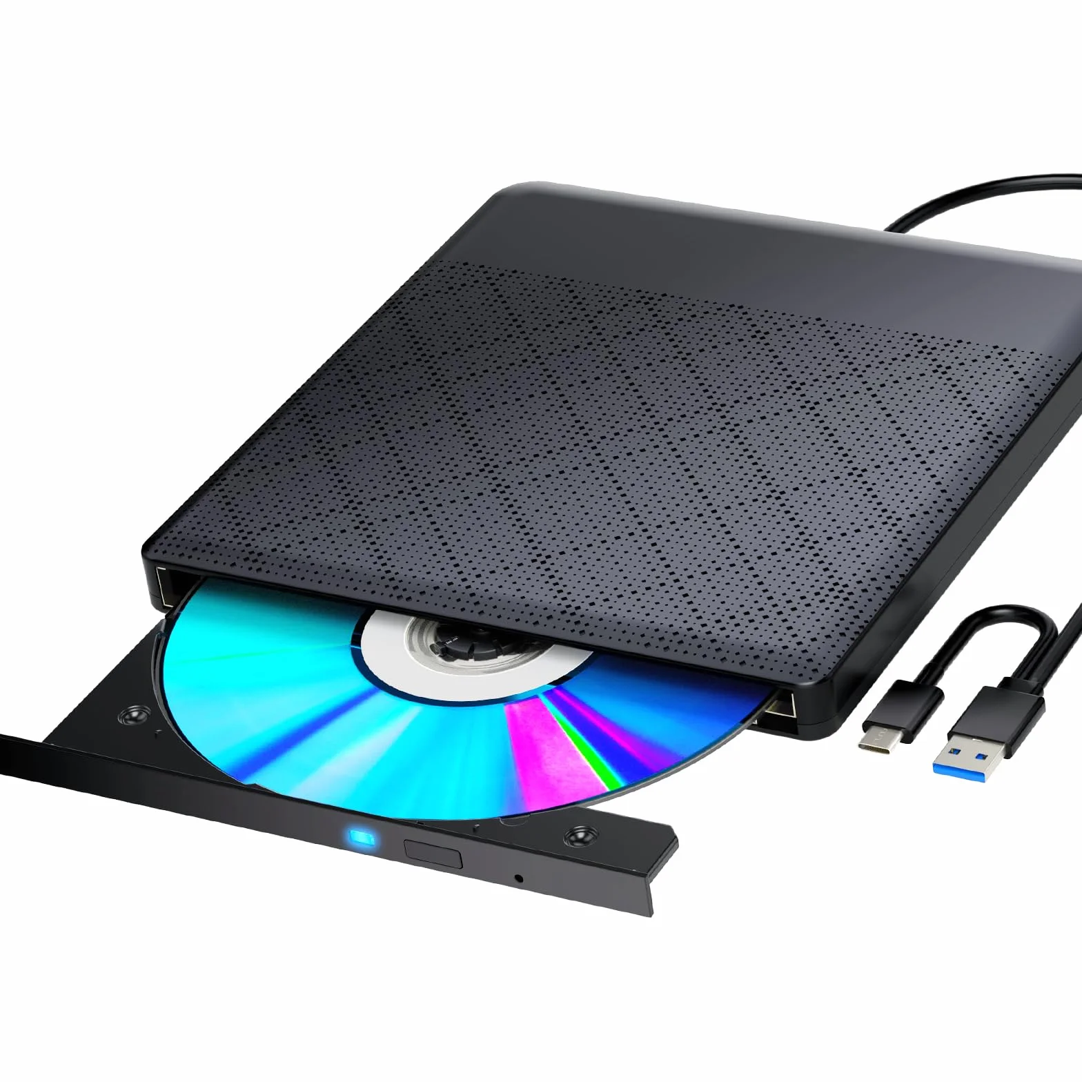 Lettore Blu-ray esterno DVD/BD lettura/scrittura, lettore Blu-ray portatile USB 3.0 e tipo-C DVD Recorder 4k Ultra High Definition Blu-ray Recorder per Win7/8/10/11/PC