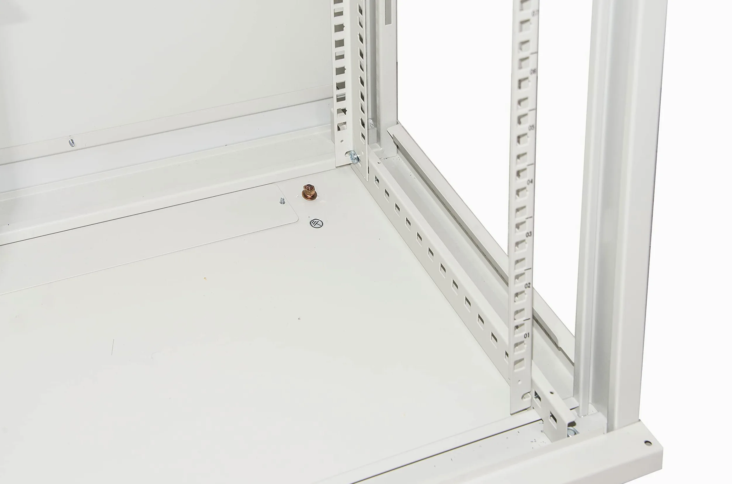 ARMADIO RACK 19" 15 UNITA' DA MURO (A) 770 x (L) 600 x (P) 450 GRIGIO DISASSEMBLATO PORTA VETRO