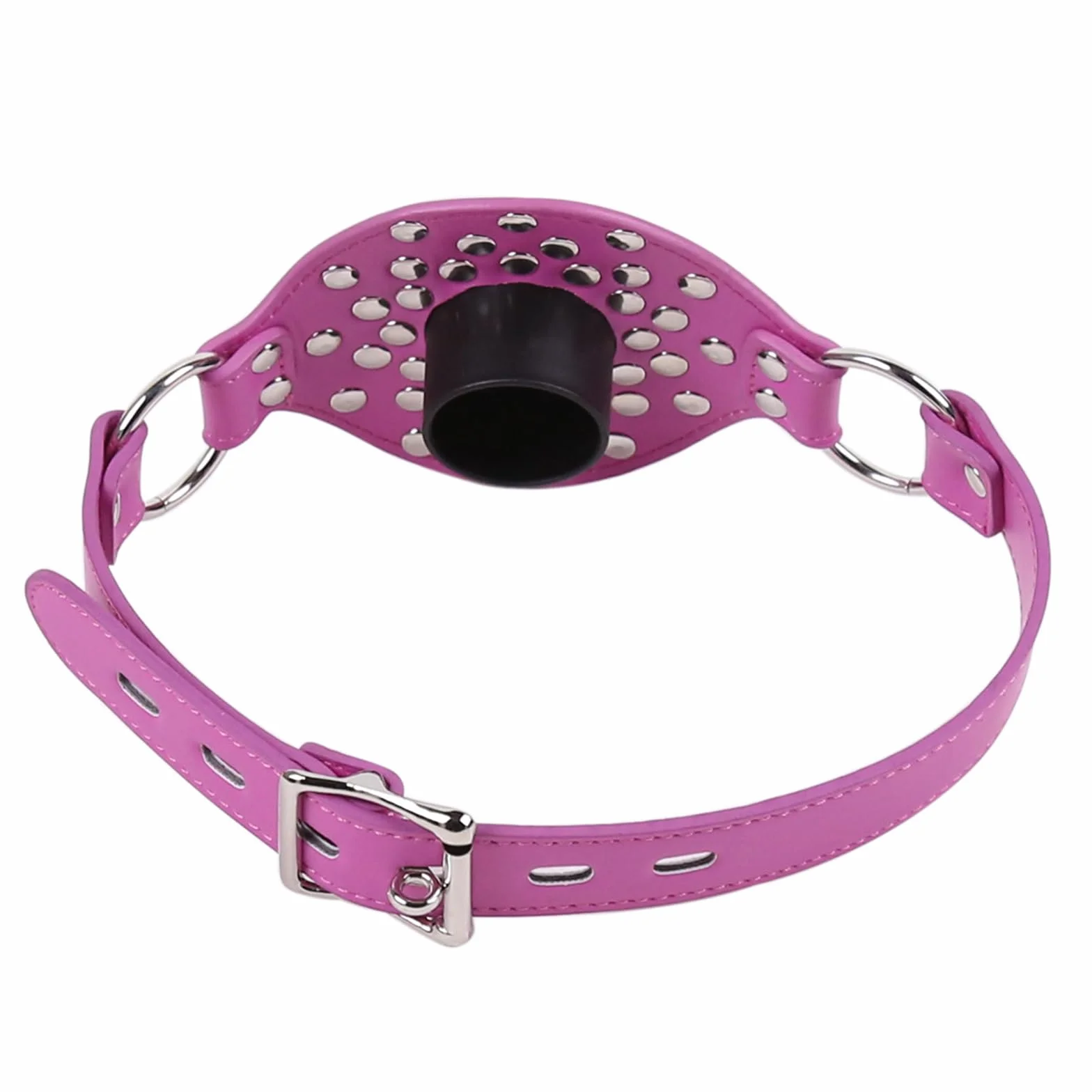 Bavaglio Per Bocca In Finta Pelle Rivetto Plug Apribile SM Ball Gag Bondage